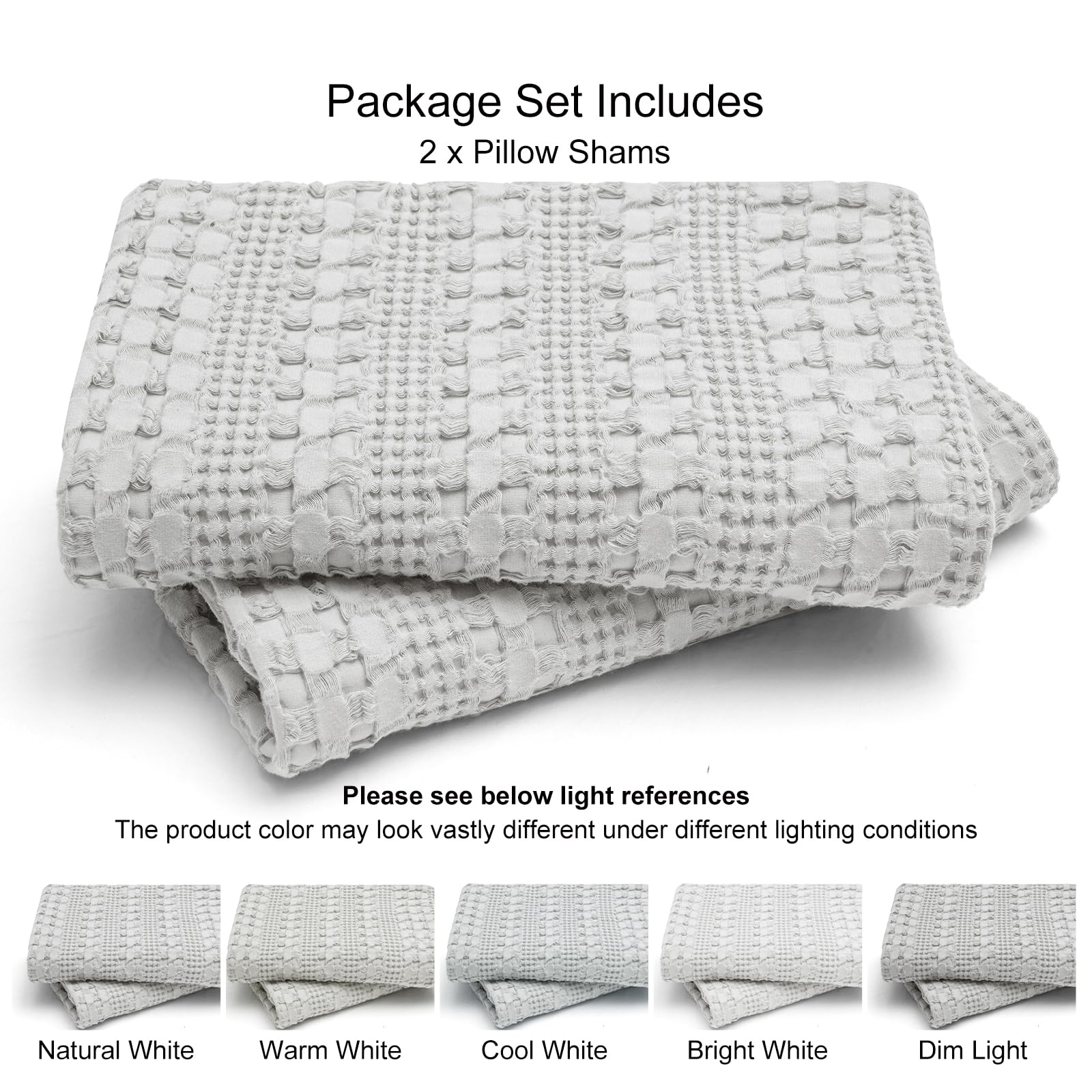 Foto 6 pulgar | Fundas de Almohada PHF Algodón Tejido Gofrado 60 x 60 cm Paquete de 2 - Venta Internacional