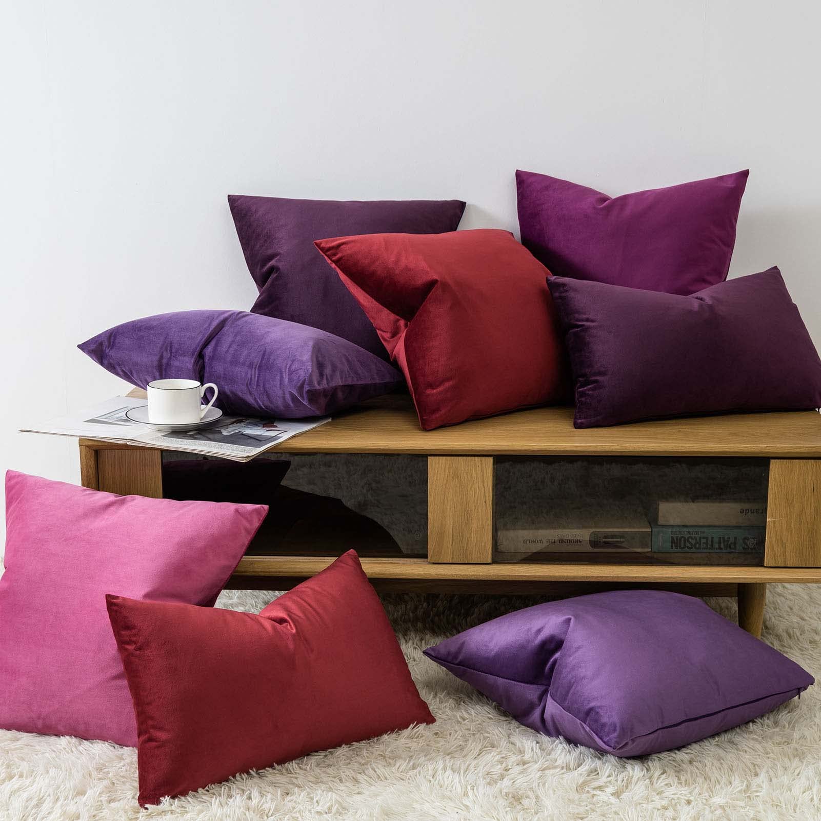 Foto 3 pulgar | Fundas De Almohada Juspurbet De Terciopelo Morado De 40 X 60 Cm, Paquete De 2 - Venta Internacional.