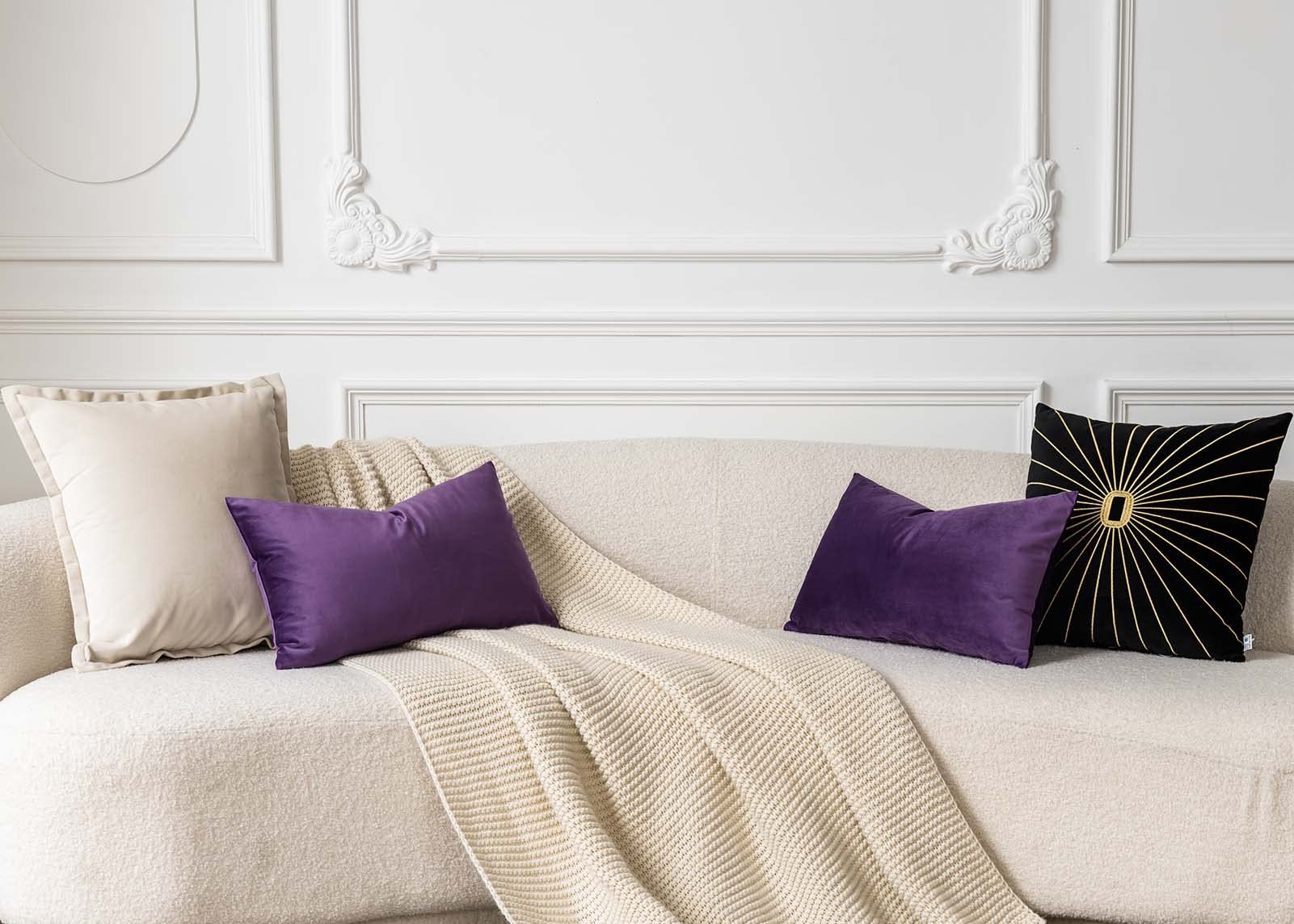 Foto 4 pulgar | Fundas De Almohada Juspurbet De Terciopelo Morado De 40 X 60 Cm, Paquete De 2 - Venta Internacional.