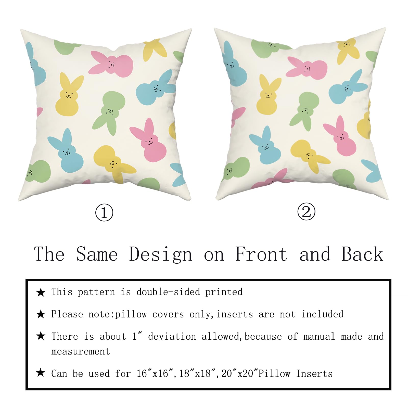 Foto 6 pulgar | Juego De 2 Fundas De Almohada Sweetshow Easter, 55 X 55 Cm, Algodón - Venta Internacional.