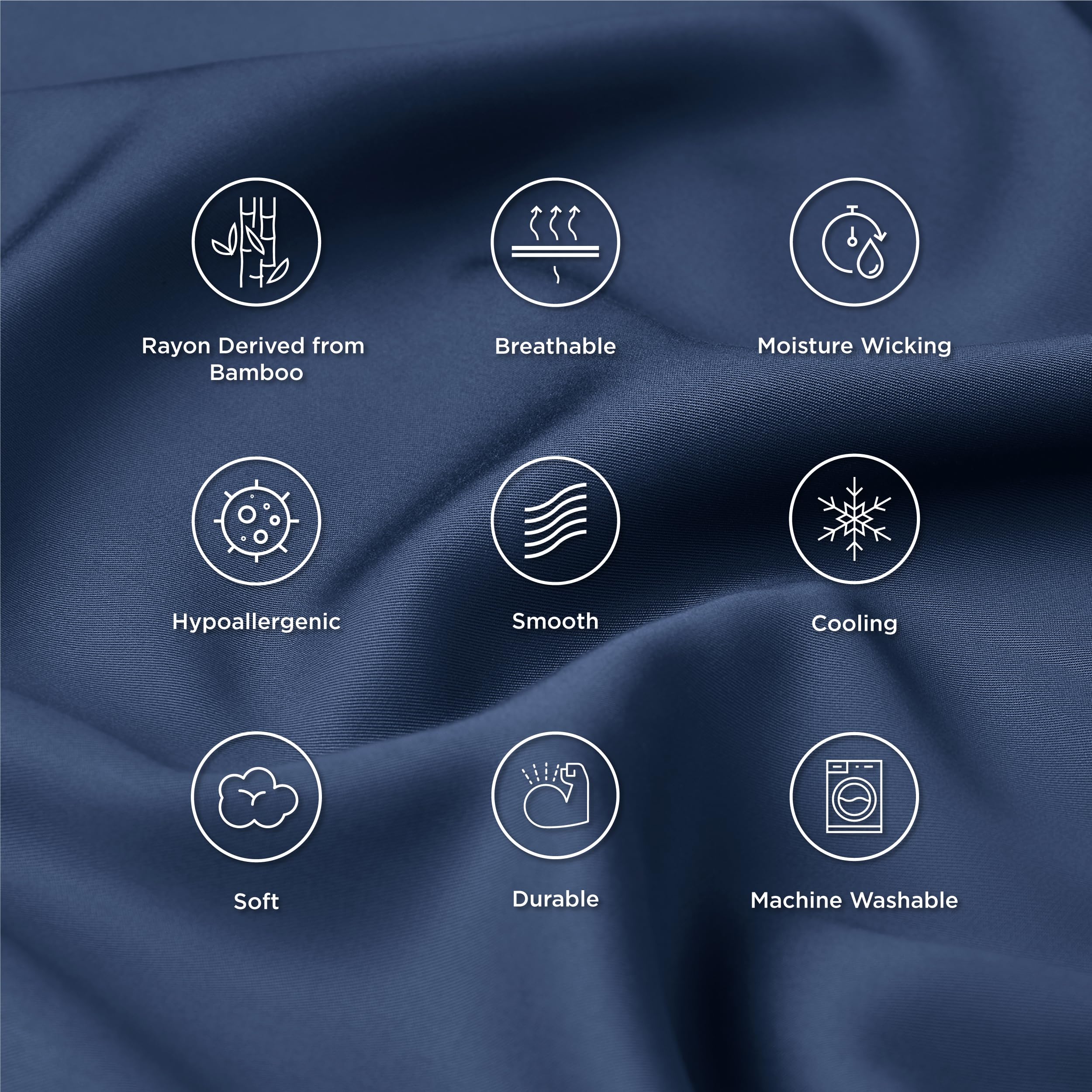 Foto 7 pulgar | Juego De 2 Fundas De Almohada Bedsure Cooling Queen Size, Color Azul Marino - Venta Internacional.