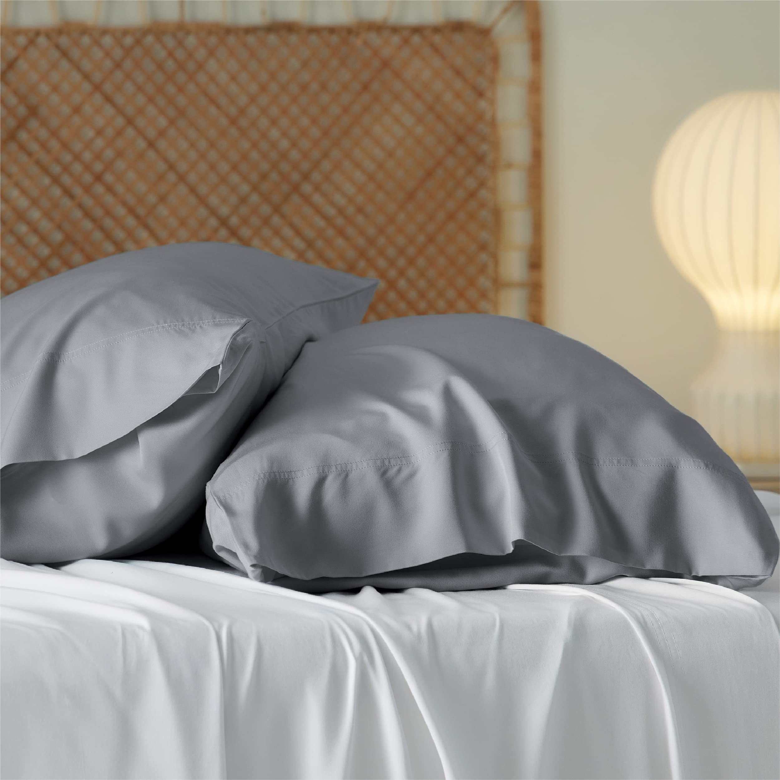 Foto 6 pulgar | Fundas De Almohada Bedsure King Size, Rayón, Bambú, Plata Y Gris - Venta Internacional.