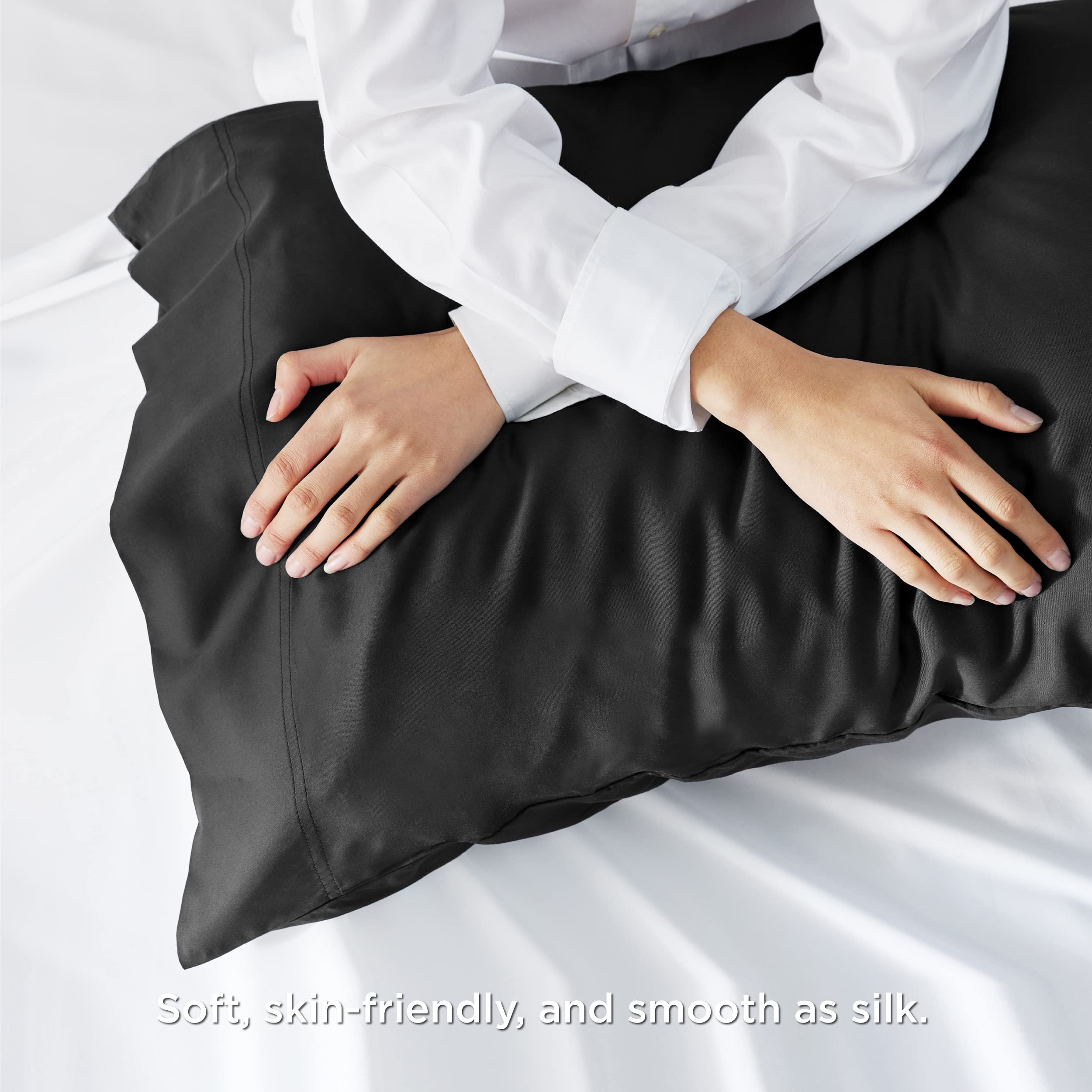 Foto 5 pulgar | Juego De 2 Fundas De Almohada Bedsure Cooling Queen Size, Color Negro - Venta Internacional.