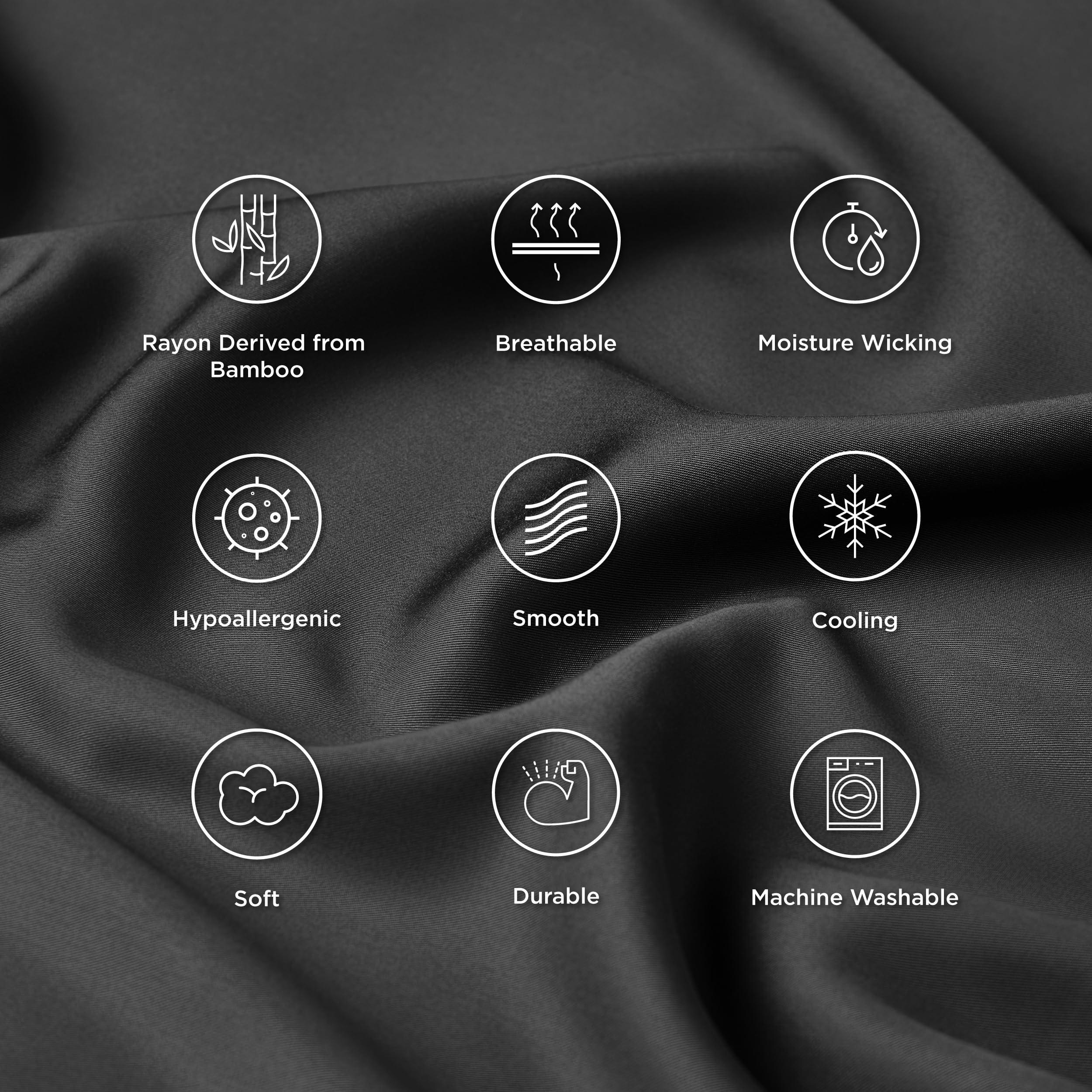 Foto 7 pulgar | Juego De 2 Fundas De Almohada Bedsure Cooling Queen Size, Color Negro - Venta Internacional.