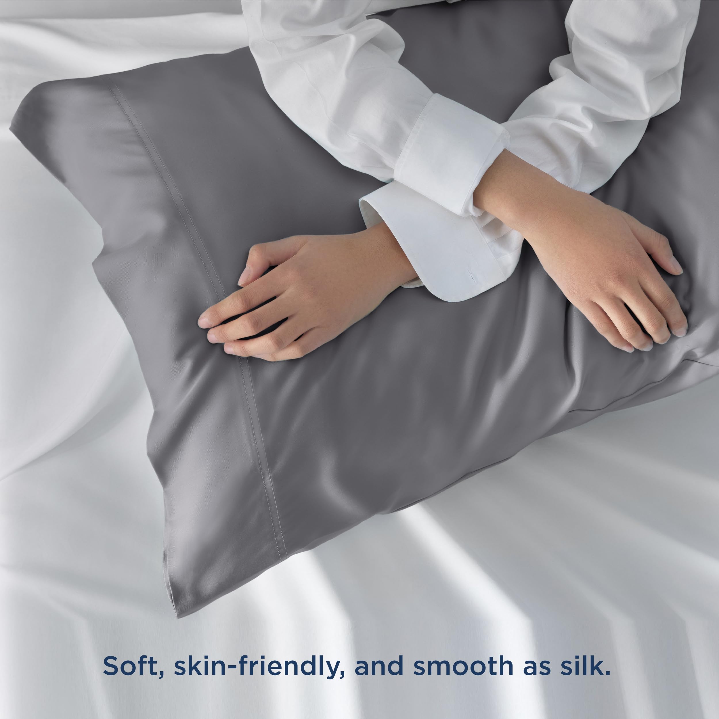 Foto 2 | Juego De 2 Fundas De Almohada Bedsure Queen Size, Color Gris Oscuro - Venta Internacional.
