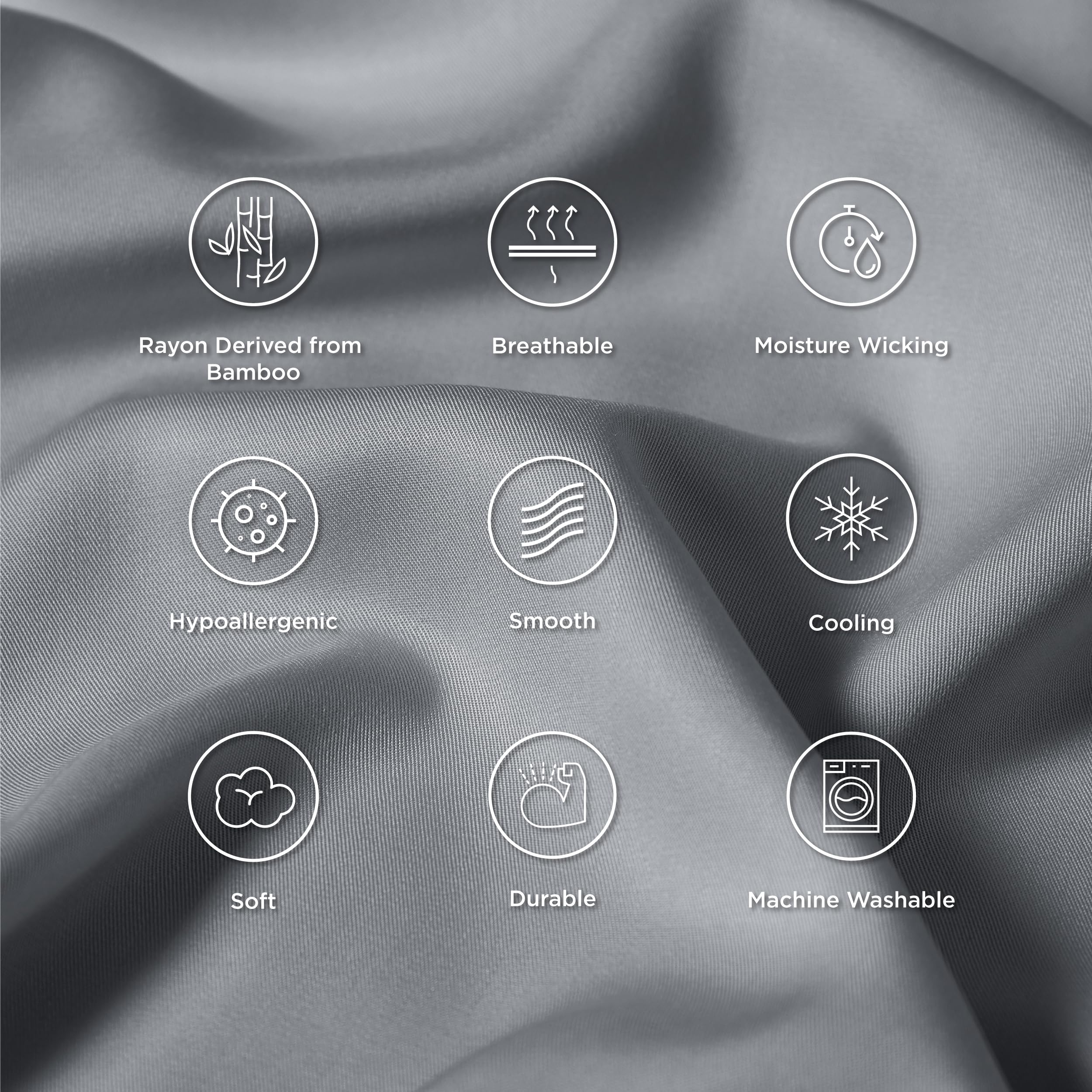 Foto 5 | Juego De 2 Fundas De Almohada Bedsure Queen Size, Color Gris Oscuro - Venta Internacional.