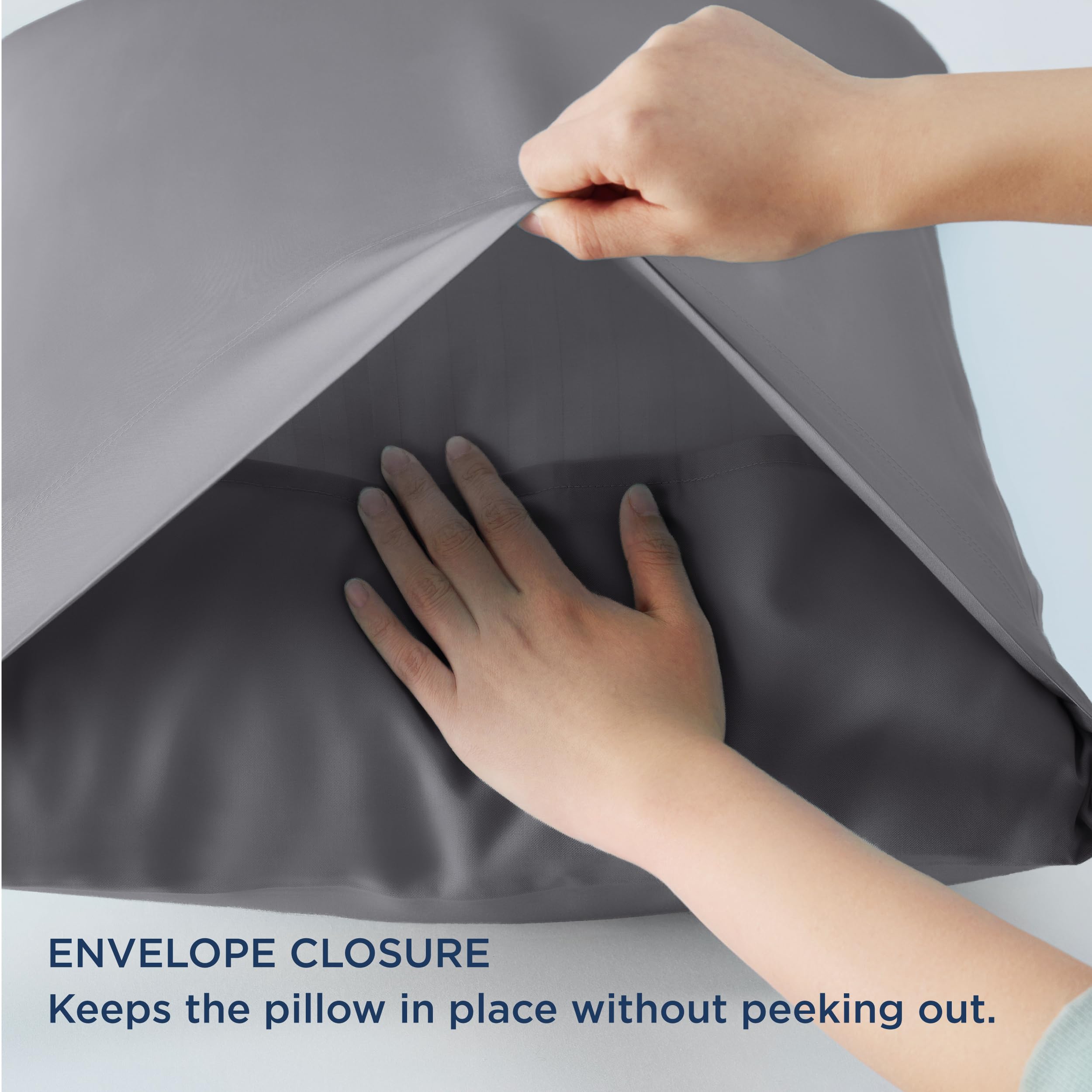 Foto 7 pulgar | Juego De 2 Fundas De Almohada Bedsure Queen Size, Color Gris Oscuro - Venta Internacional.