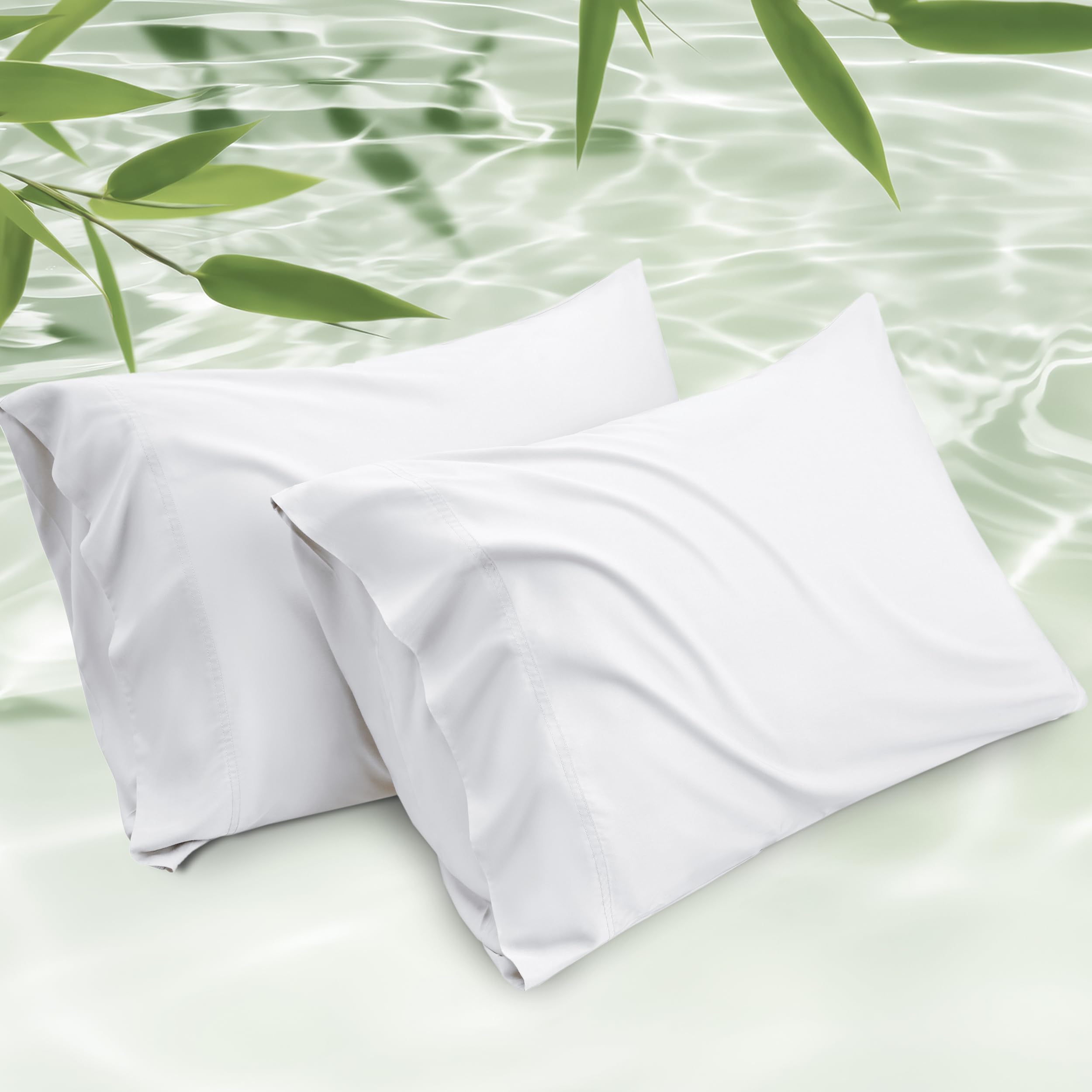 Juego De 2 Fundas De Almohada Bedsure Cooling, Tamaño Estándar, Color Blanco - Venta Internacional.