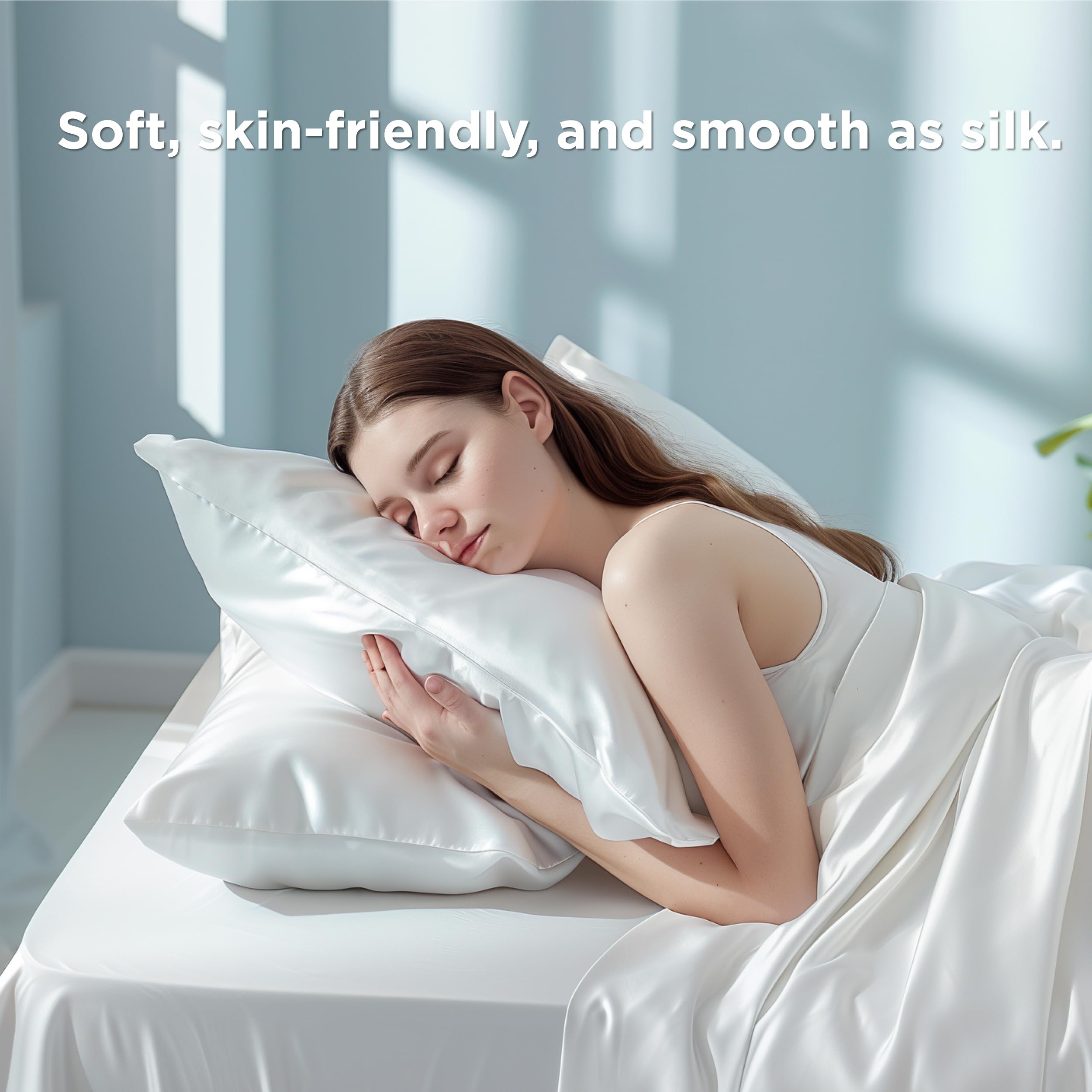 Foto 5 pulgar | Juego De 2 Fundas De Almohada Bedsure Cooling, Tamaño Estándar, Color Blanco - Venta Internacional.