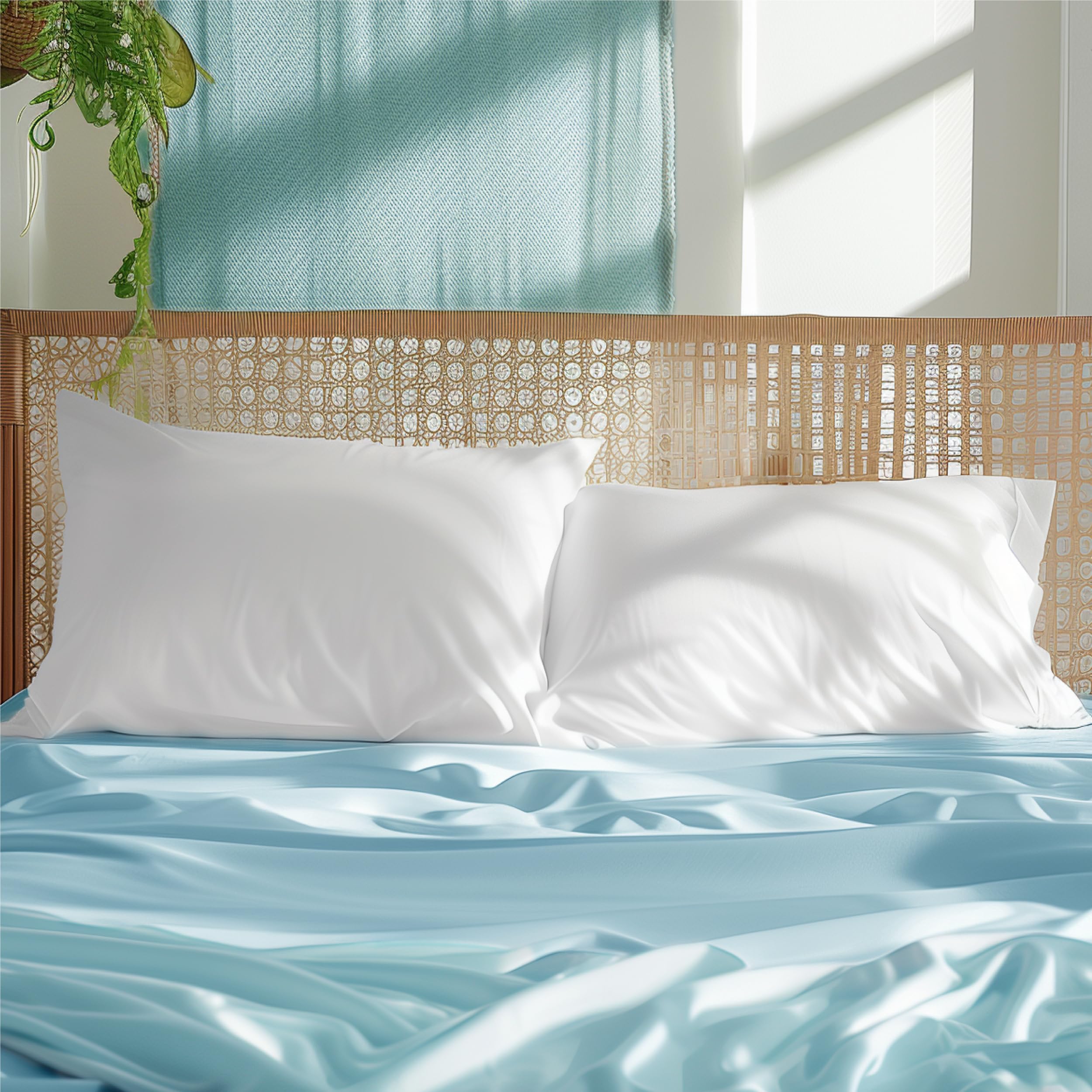 Foto 8 pulgar | Juego De 2 Fundas De Almohada Bedsure Cooling, Tamaño Estándar, Color Blanco - Venta Internacional.