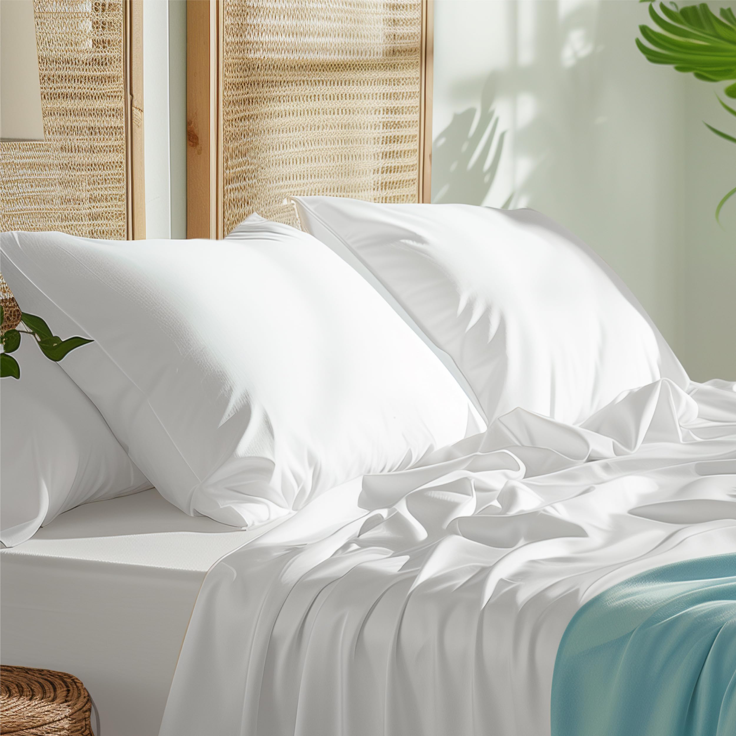 Foto 8 pulgar | Juego De 2 Fundas De Almohada Bedsure Cooling Queen Size, Color Blanco - Venta Internacional.