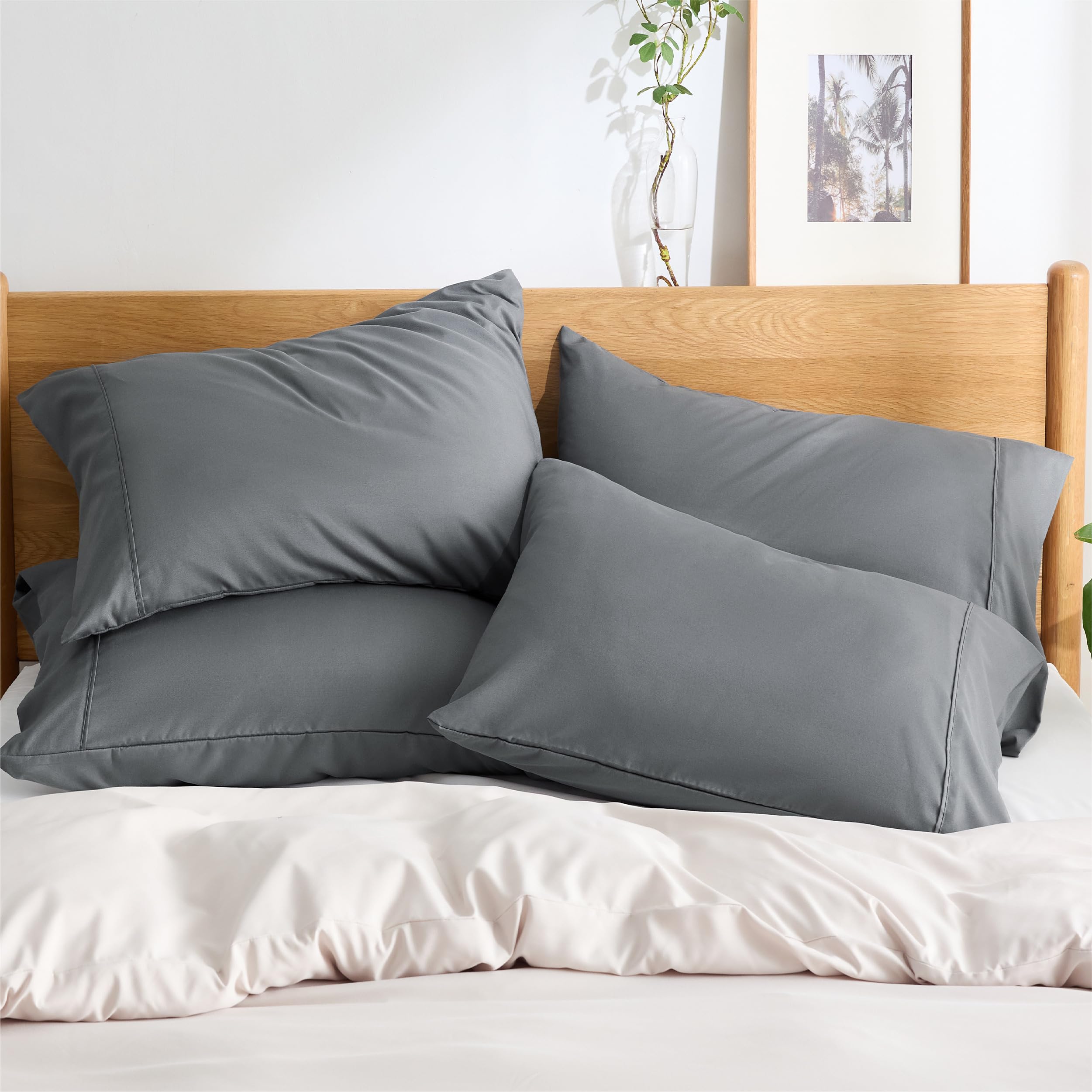 Foto 3 pulgar | Fundas para Almohada Bedsure Gris 4 Piezas-Venta Internacional