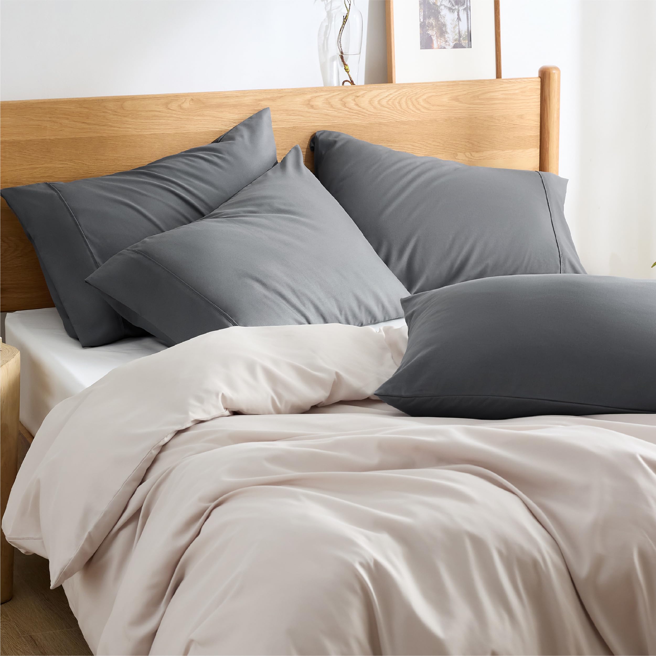 Foto 4 pulgar | Fundas para Almohada Bedsure Gris 4 Piezas-Venta Internacional