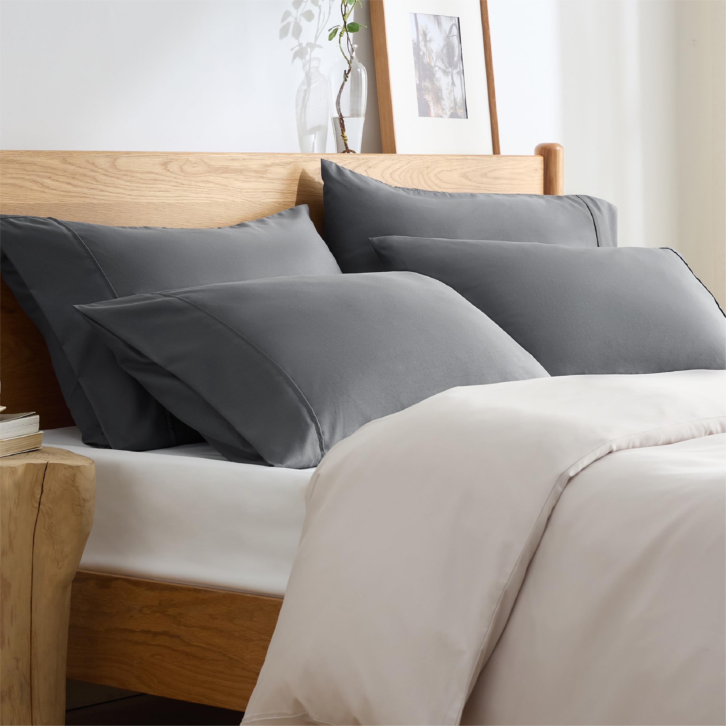 Foto 4 | Fundas para Almohada Bedsure Gris 4 Piezas-Venta Internacional