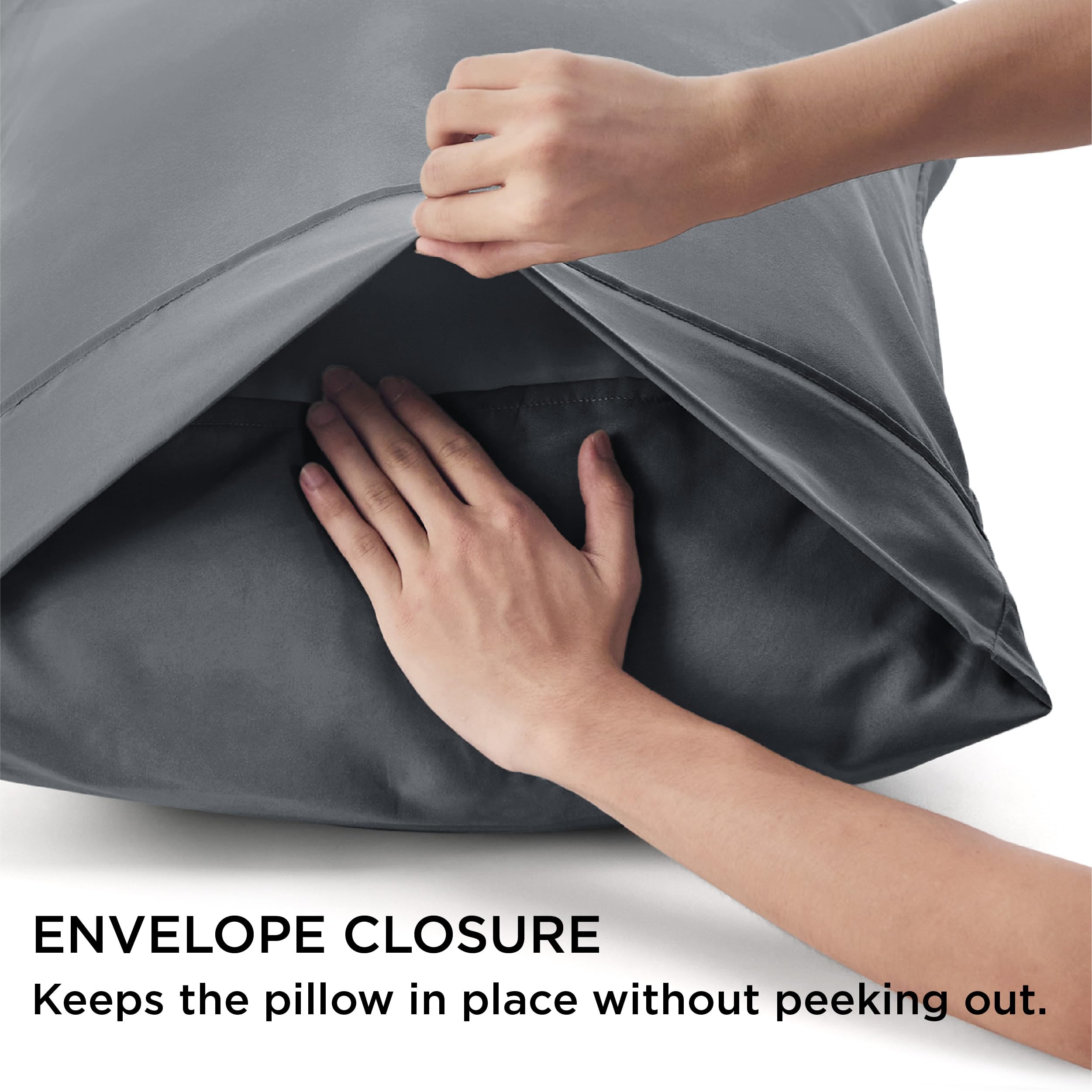 Foto 7 pulgar | Fundas para Almohada Bedsure Gris 4 Piezas-Venta Internacional