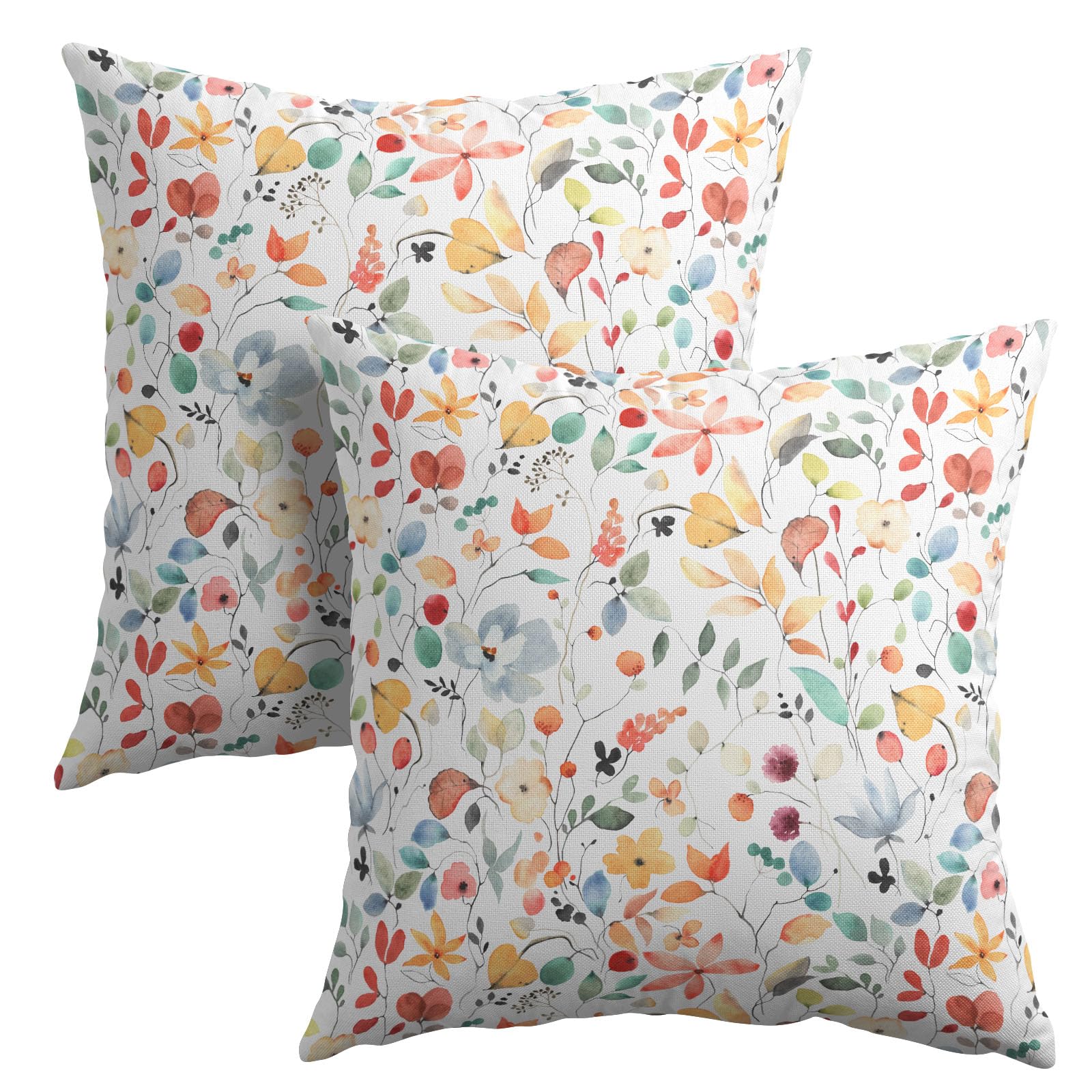 Funda De Almohada Sweetshow Para Primavera Y Verano, Diseño Floral, 45 X 45 Cm, Juego De 2 - Venta Internacional.