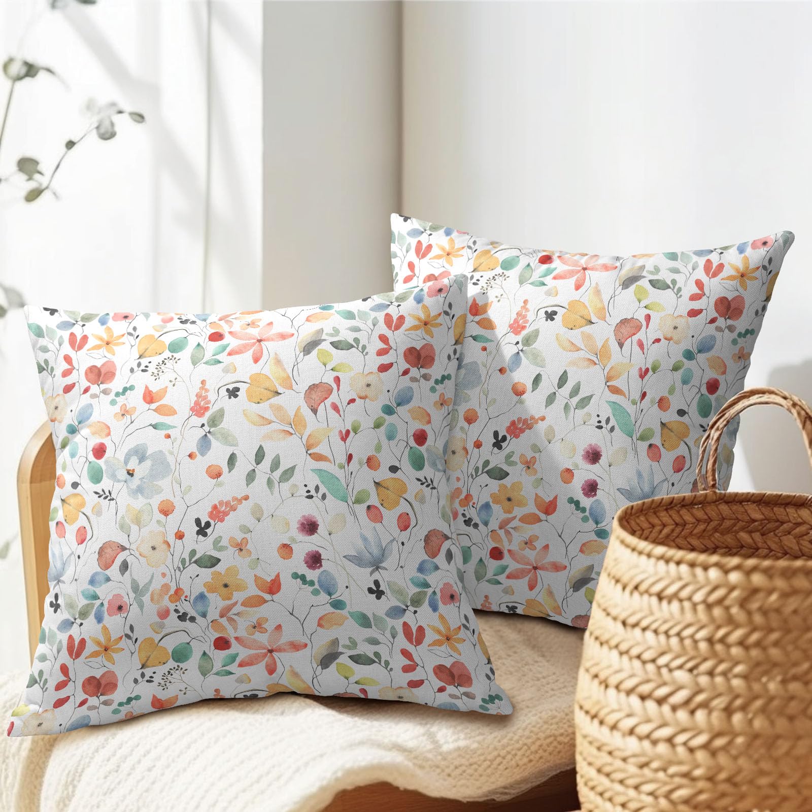 Foto 6 pulgar | Funda De Almohada Sweetshow Para Primavera Y Verano, Diseño Floral, 45 X 45 Cm, Juego De 2 - Venta Internacional.