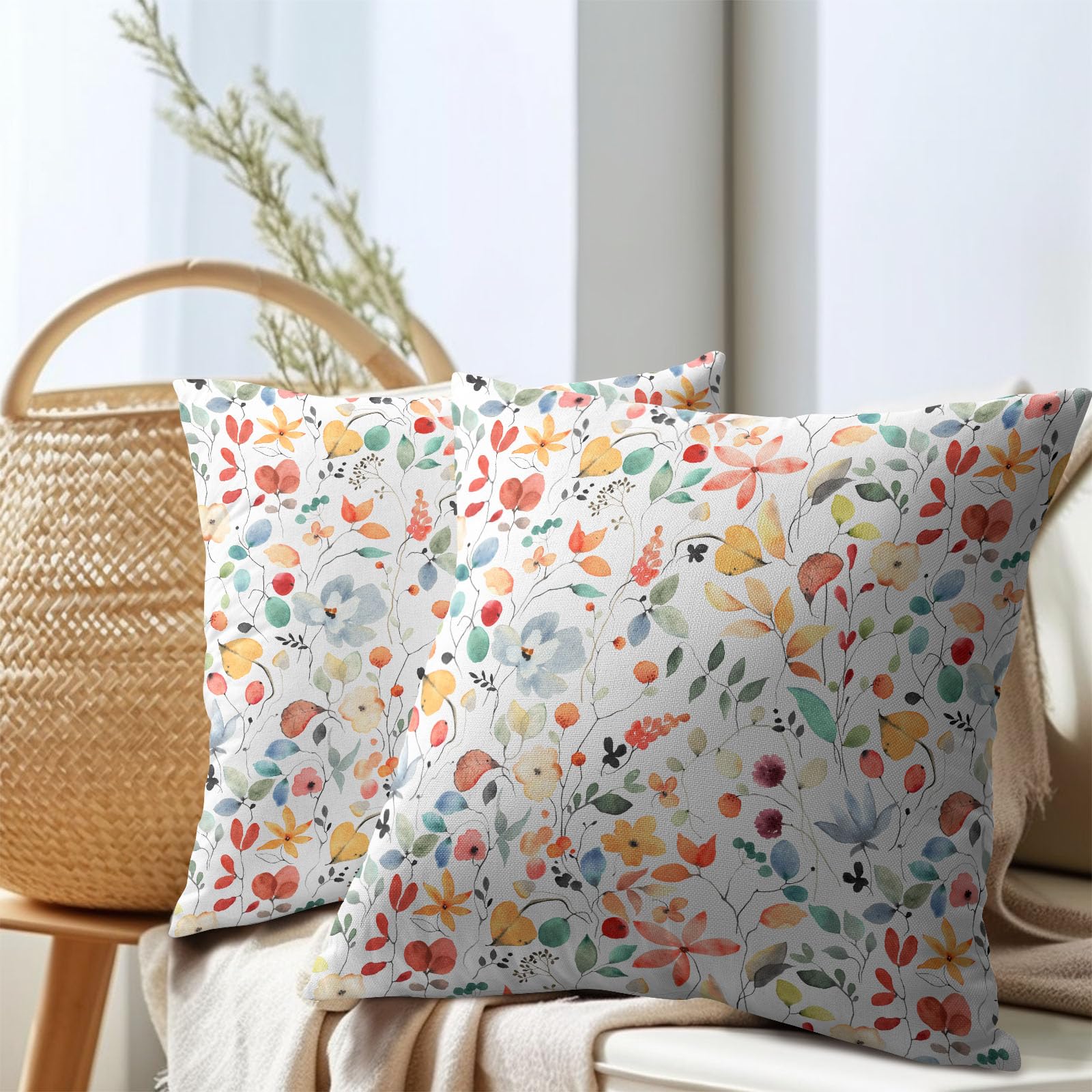 Foto 8 pulgar | Funda De Almohada Sweetshow Para Primavera Y Verano, Diseño Floral, 45 X 45 Cm, Juego De 2 - Venta Internacional.