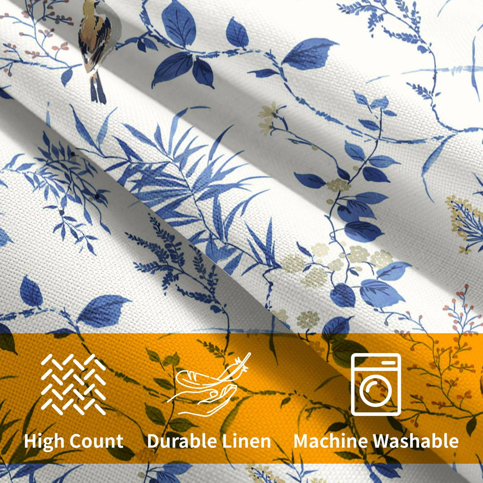 Foto 5 pulgar | Funda De Almohada Sweetshow Spring Blue Leaf, 45 X 45 Cm, Juego De 2 - Venta Internacional.