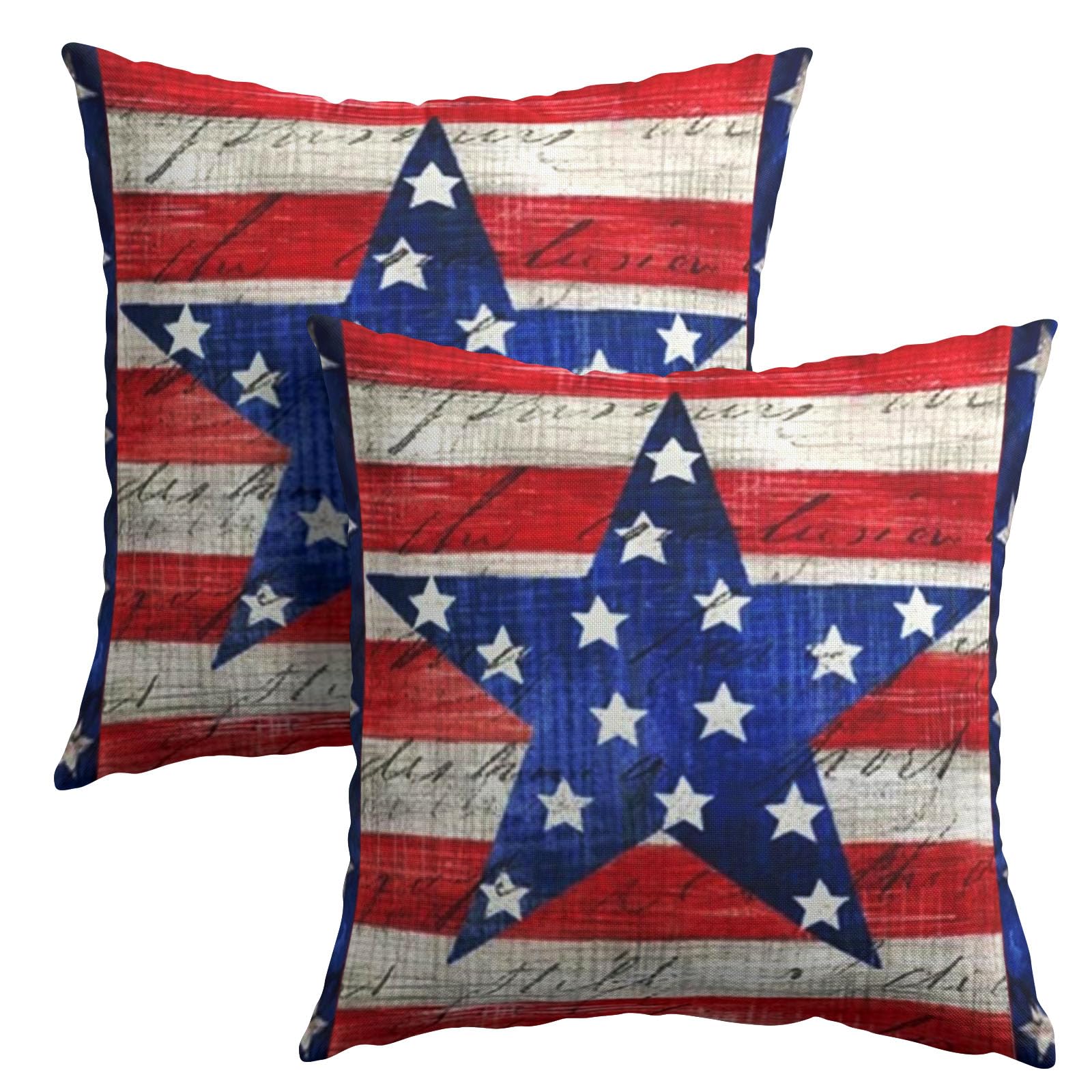Funda De Almohada Sweetshow 4 Of July Patriotic, 45 X 45 Cm, Juego De 2 - Venta Internacional.