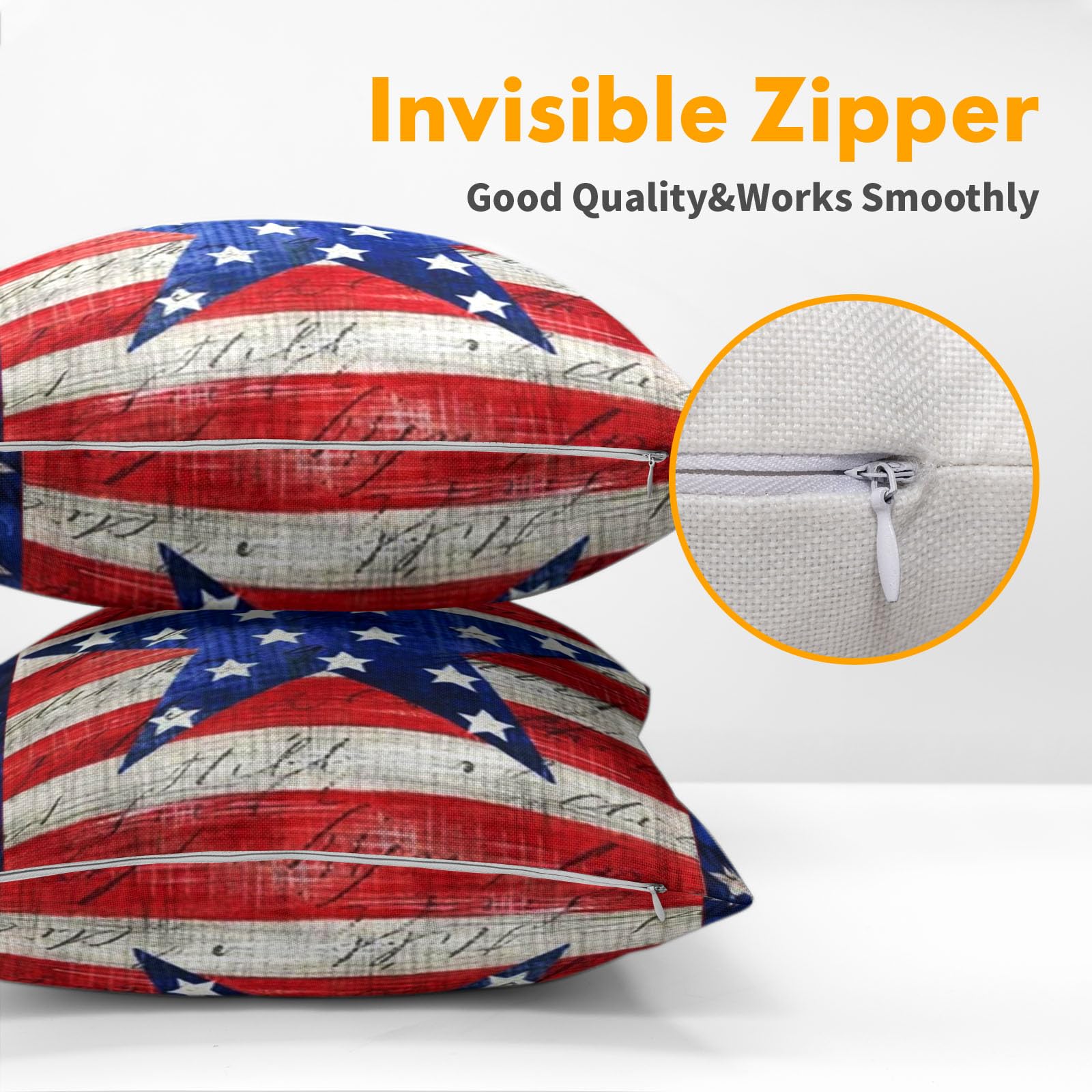 Foto 4 pulgar | Funda De Almohada Sweetshow 4 Of July Patriotic, 45 X 45 Cm, Juego De 2 - Venta Internacional.