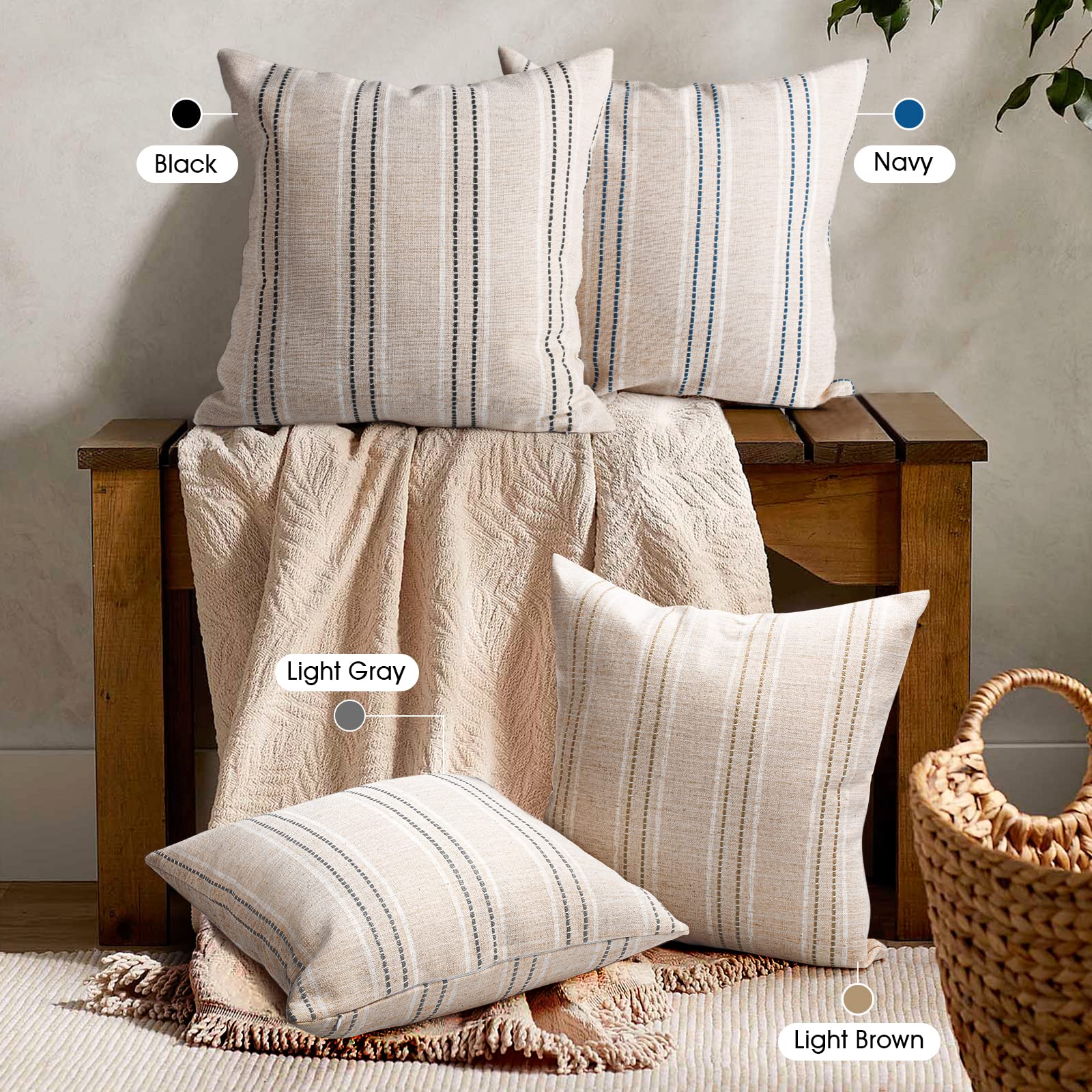 Foto 6 | Fundas De Cojín Aels Decorativas De Lino De Granja, 50 X 50 Cm - Venta Internacional.