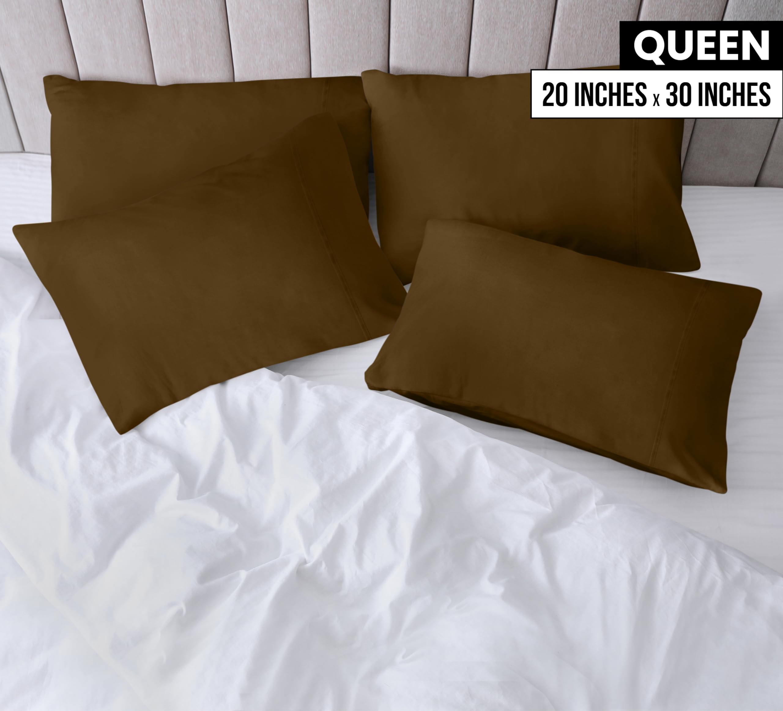 Foto 3 pulgar | Funda De Almohada Utopia Bedding Tamaño Queen, 20 X 30 Cm, Paquete De 4 Unidades, Color Moca - Venta Internacional.