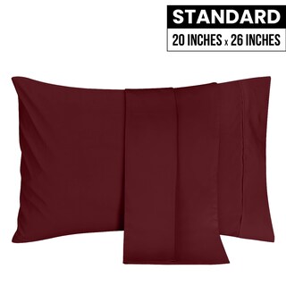 Foto 2 | Fundas De Almohada Utopia Bedding Standard, 20 X 26 Cm, 2 Unidades, Color Burdeos - Venta Internacional.