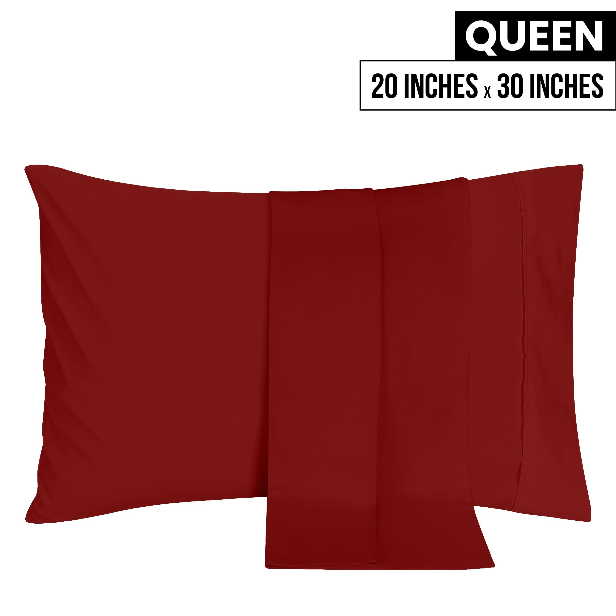 Foto 3 pulgar | Fundas De Almohada Utopia Bedding Queen, Paquete De 2 Unidades, Microfibra Suave, Color Rojo - Venta Internacional.