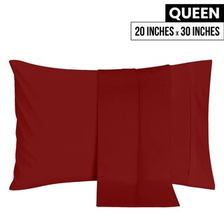 Foto 2 | Fundas De Almohada Utopia Bedding Queen, Paquete De 2 Unidades, Microfibra Suave, Color Rojo - Venta Internacional.