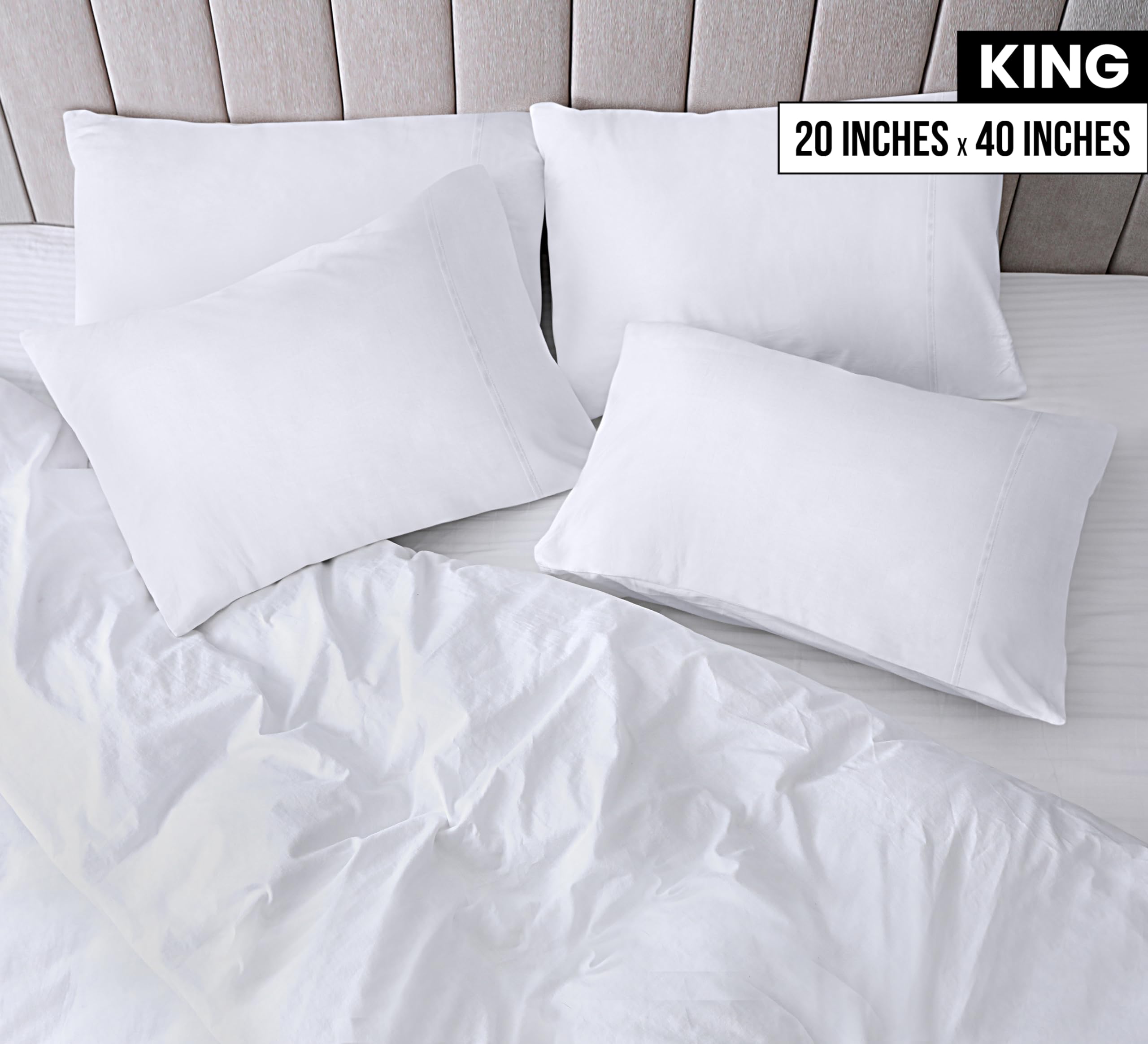 Foto 3 pulgar | Funda De Almohada Utopia Bedding Tamaño King, 20 X 40 Cm, Paquete De 4 Unidades, Color Blanco - Venta Internacional.