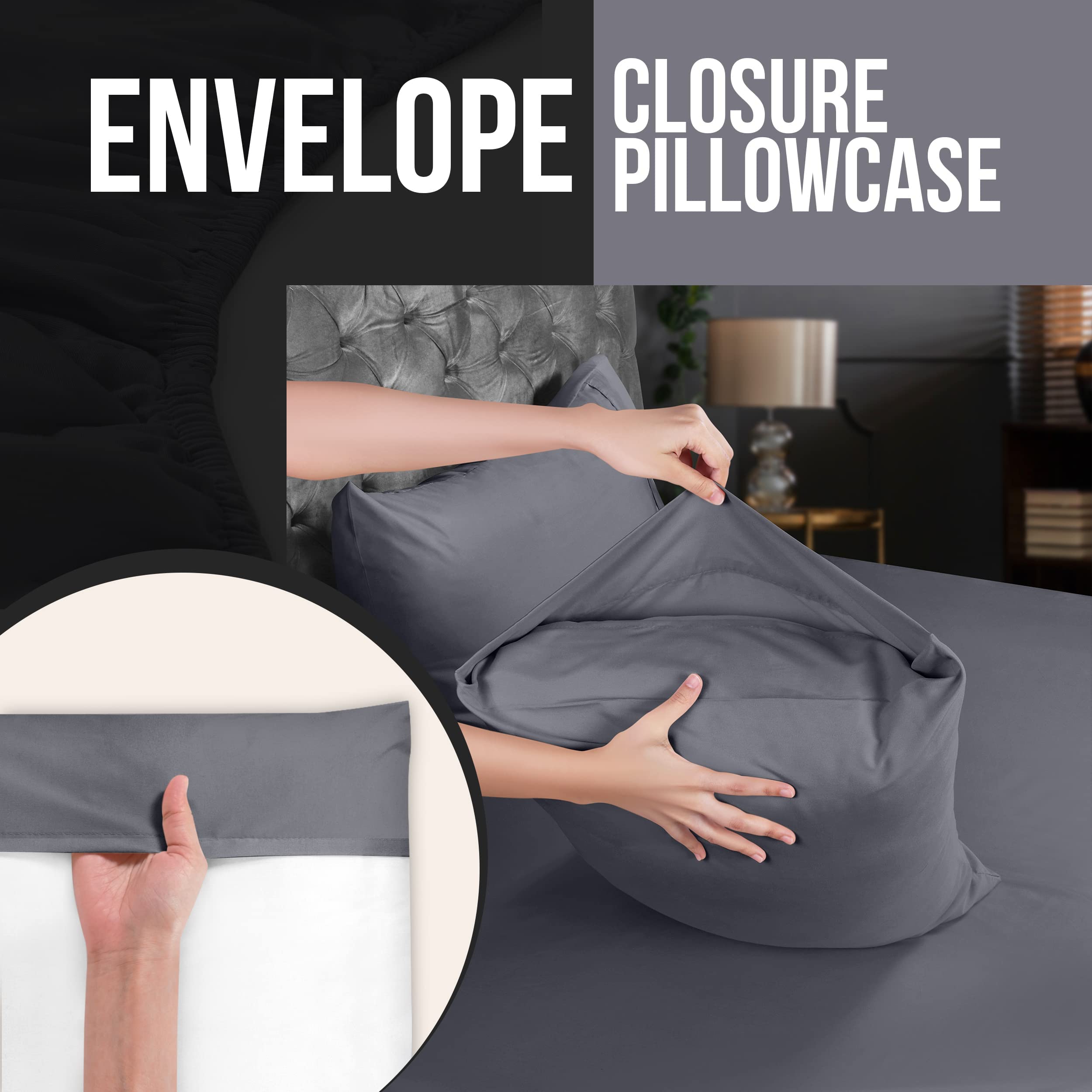 Foto 4 pulgar | Fundas De Almohada Utopia Bedding King De 50 X 100 Cm, 2 Unidades, Microfibra - Venta Internacional.