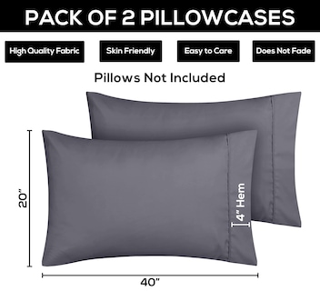 Foto 4 | Fundas De Almohada Utopia Bedding King De 50 X 100 Cm, 2 Unidades, Microfibra - Venta Internacional.