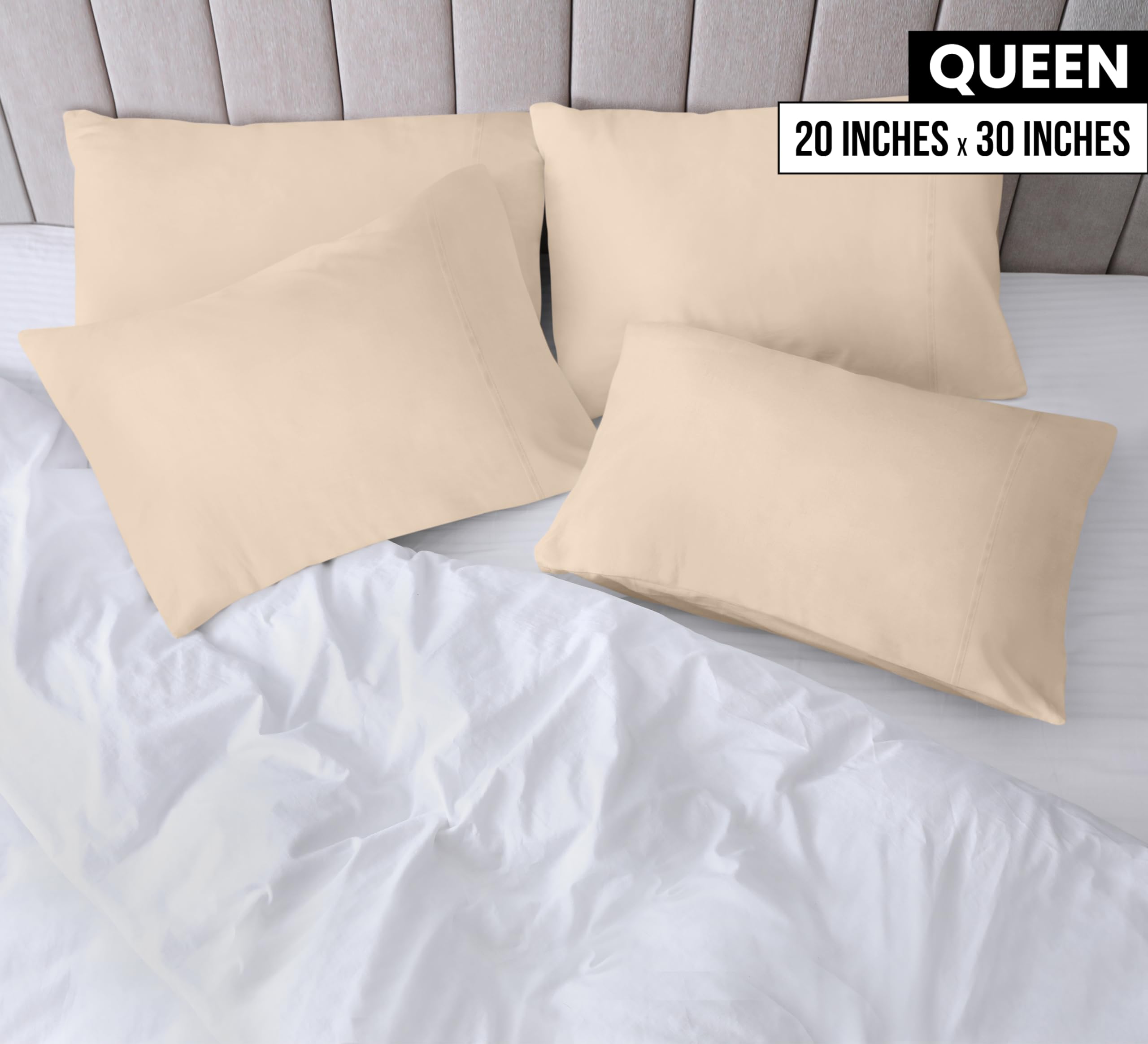 Foto 3 pulgar | Fundas De Almohada Utopia Bedding Queen Pack 4, Microfibra Suave - Venta Internacional.