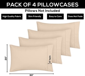 Foto 3 | Fundas De Almohada Utopia Bedding Queen Pack 4, Microfibra Suave - Venta Internacional.
