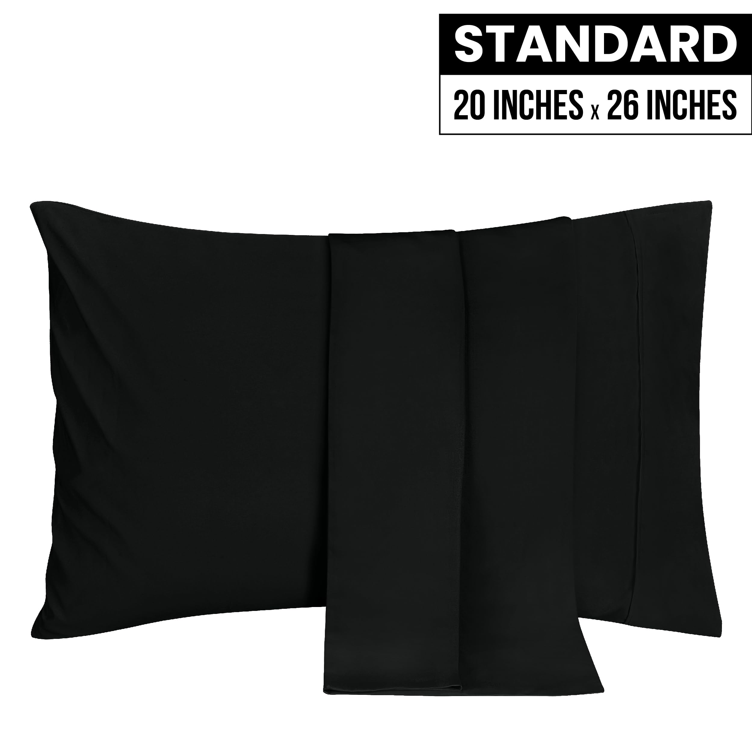 Foto 3 pulgar | Fundas De Almohada Utopia Bedding Standard, 20 X 26 Cm, 2 Unidades, Color Negro - Venta Internacional.