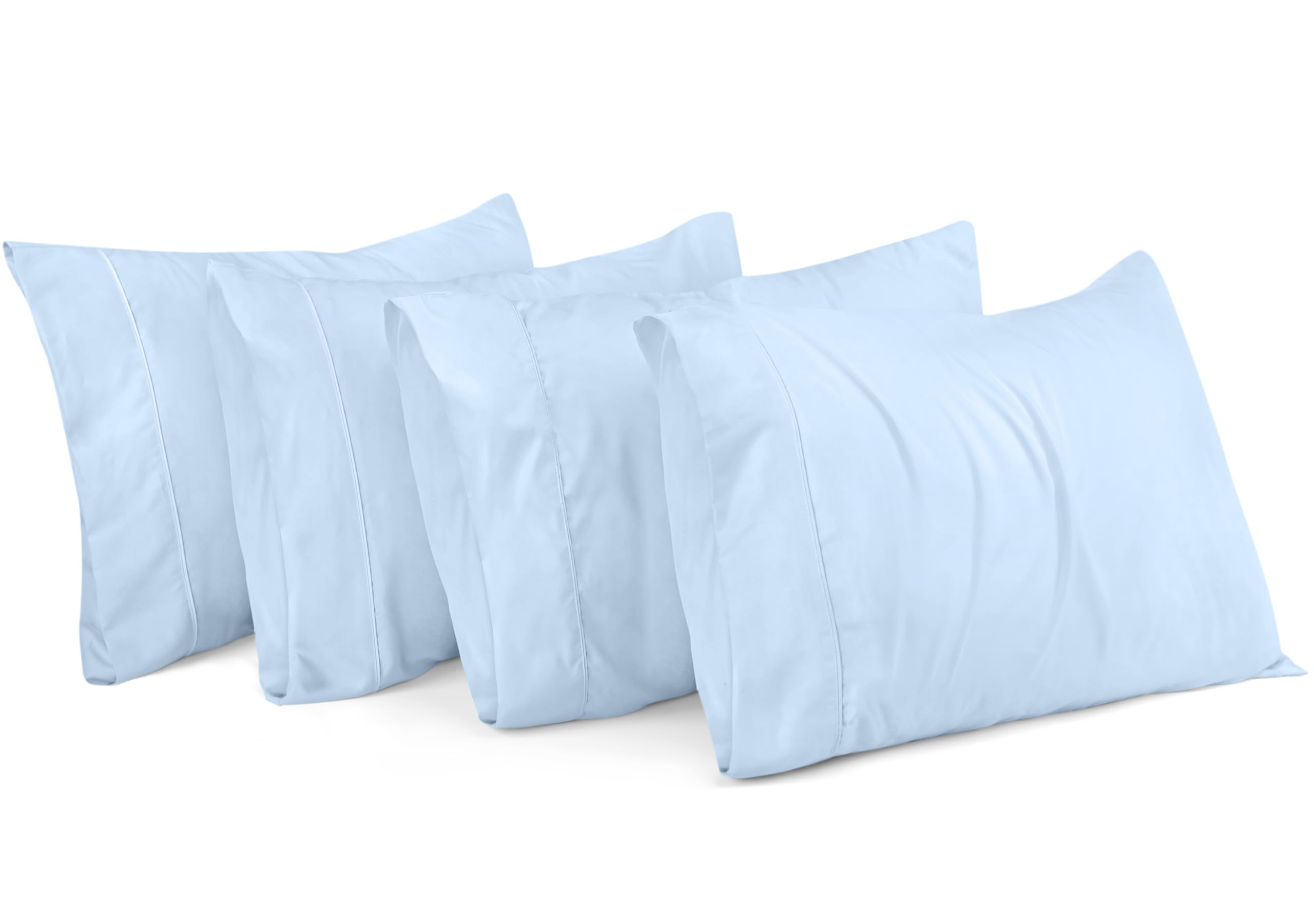 Funda De Almohada Utopia Bedding Tamaño Queen, Paquete De 4 Unidades, Color Azul Hielo - Venta Internacional.