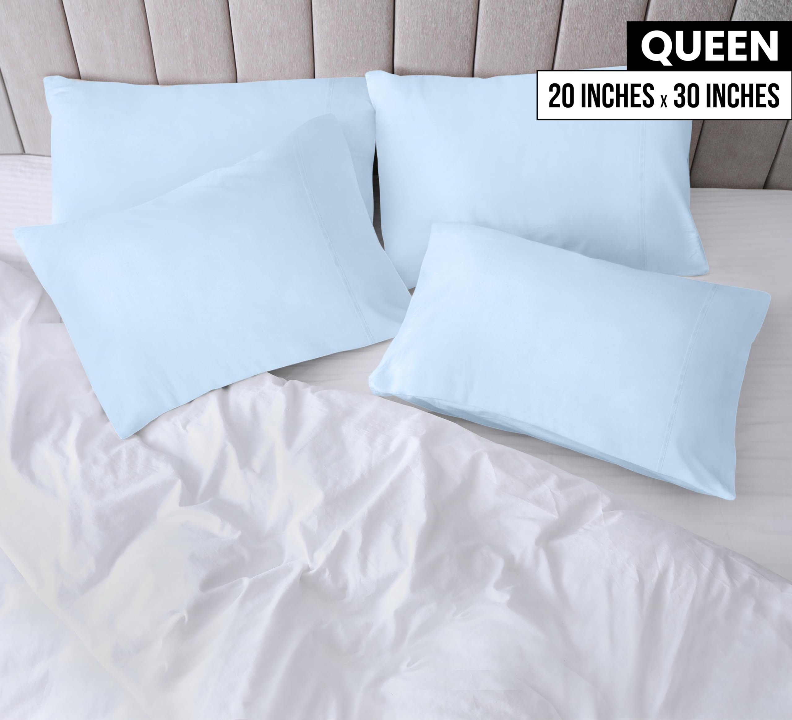 Foto 3 pulgar | Funda De Almohada Utopia Bedding Tamaño Queen, Paquete De 4 Unidades, Color Azul Hielo - Venta Internacional.