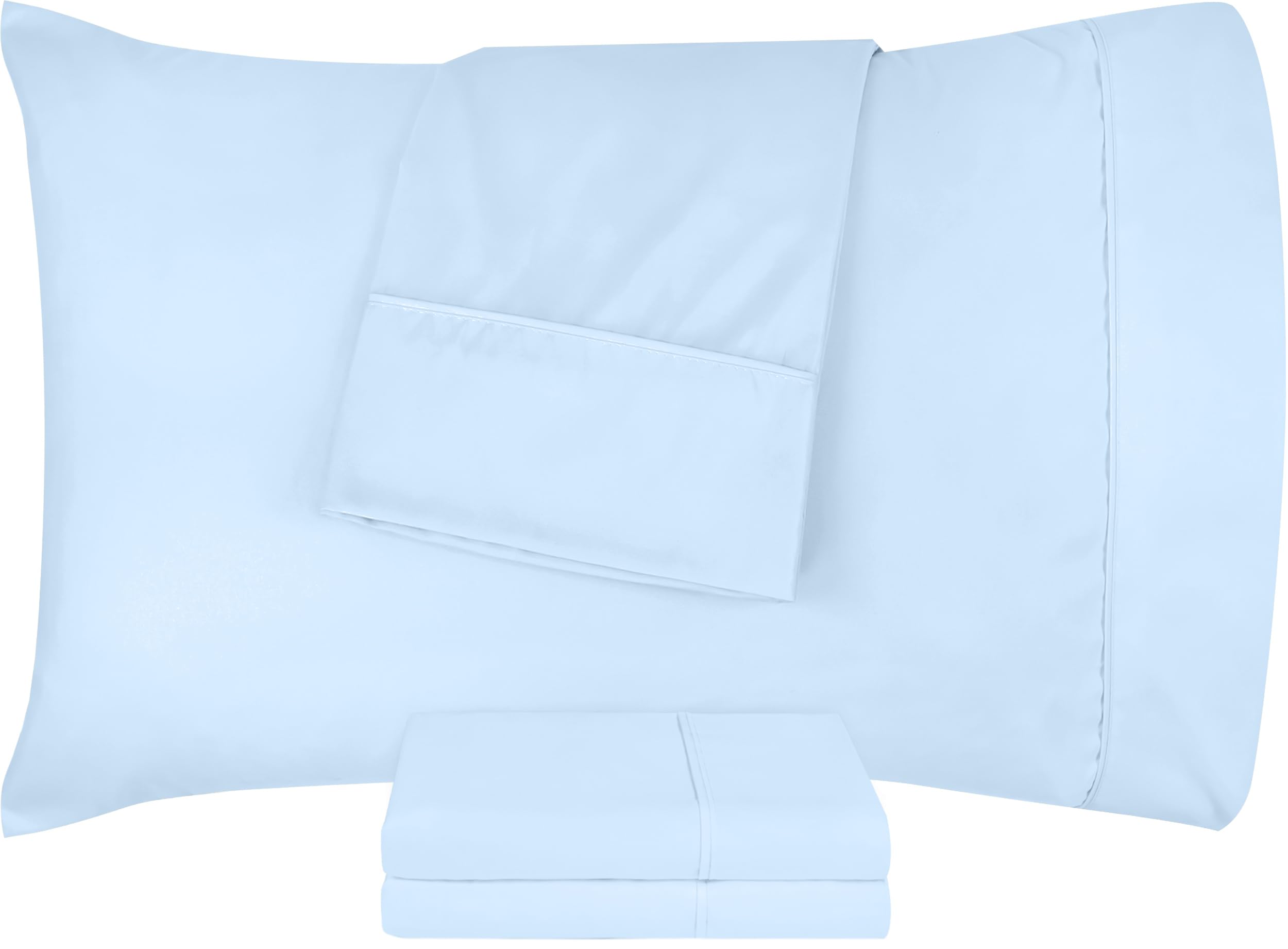Foto 6 pulgar | Funda De Almohada Utopia Bedding Tamaño Queen, Paquete De 4 Unidades, Color Azul Hielo - Venta Internacional.