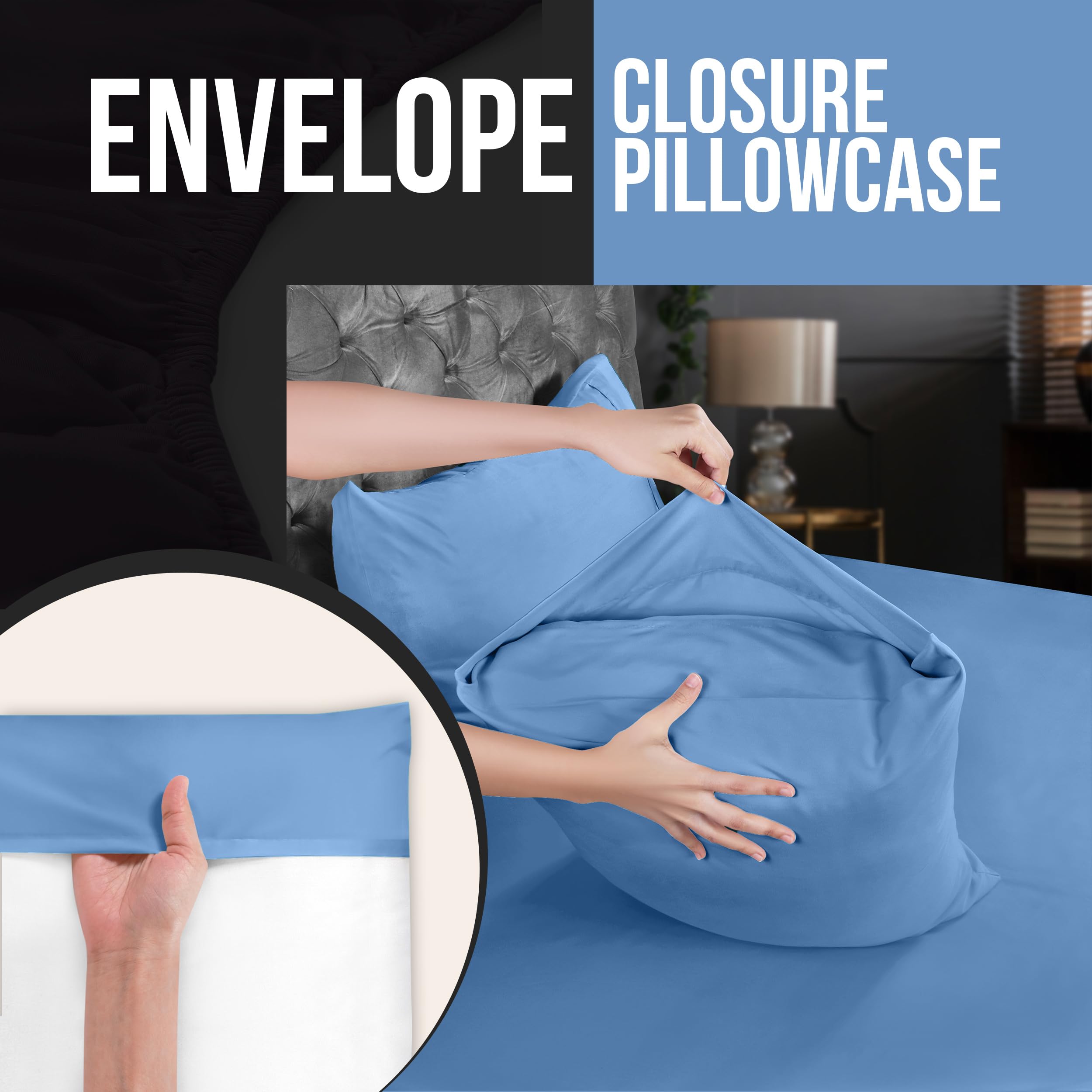Foto 4 pulgar | Fundas De Almohada Utopia Bedding Queen, Paquete De 2 Unidades, Microfibra Suave - Venta Internacional.