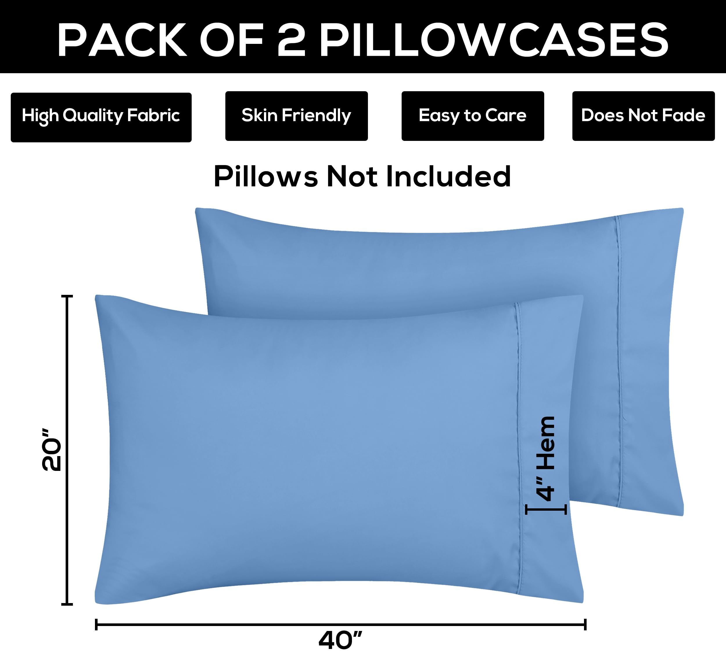 Foto 5 pulgar | Fundas De Almohada Utopia Bedding Queen, Paquete De 2 Unidades, Microfibra Suave - Venta Internacional.
