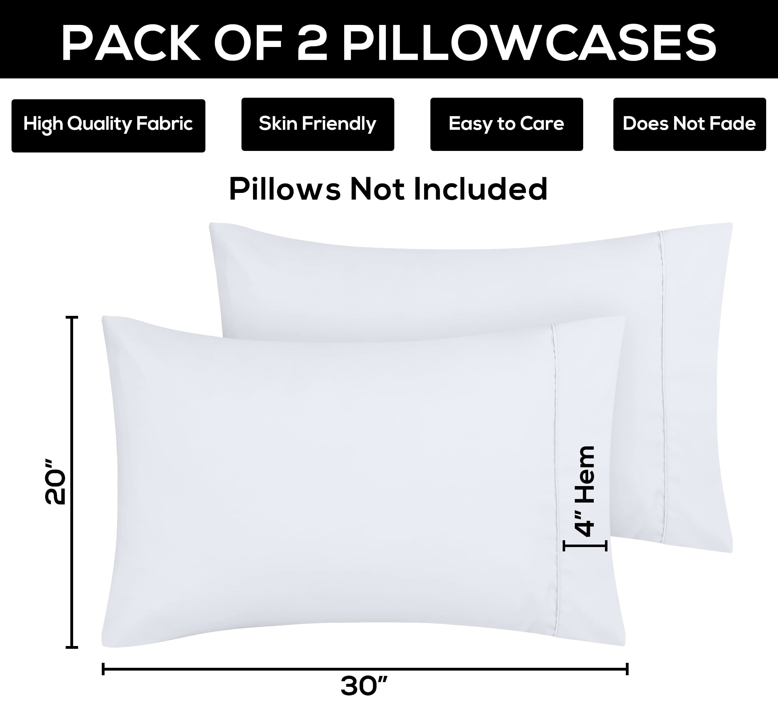 Foto 5 pulgar | Fundas De Almohada Utopia Bedding Queen, Paquete De 2 Unidades, 50 X 75 Cm, Color Blanco - Venta Internacional.