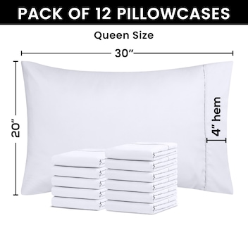 Foto 3 | Fundas De Almohada Utopia Bedding Tamaño Queen, 20 X 30 Cm, Paquete De 12 - Venta Internacional.
