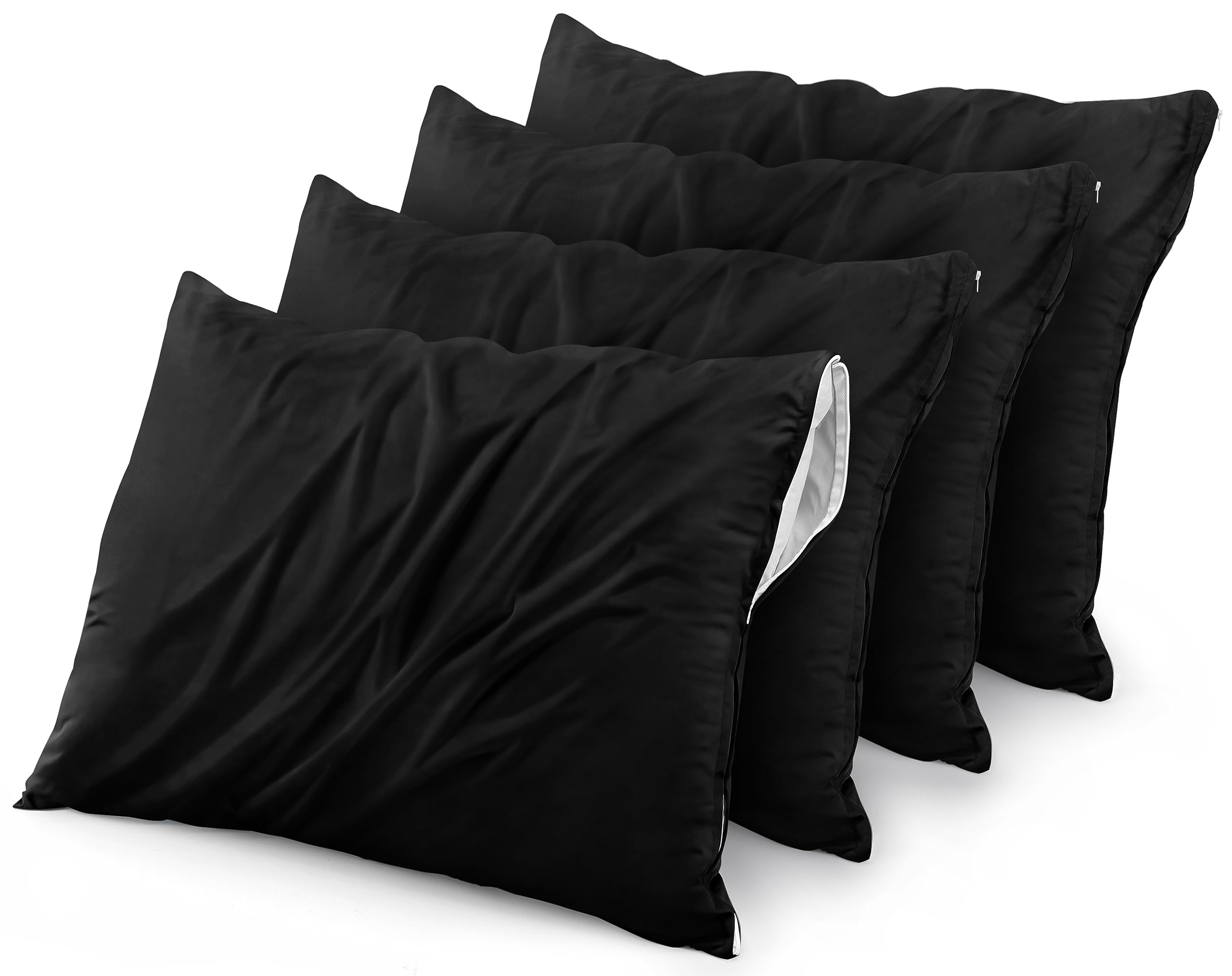 Protectores De Almohada Utopia Bedding, Impermeables, Tamaño Queen, Paquete De 4 - Venta Internacional.
