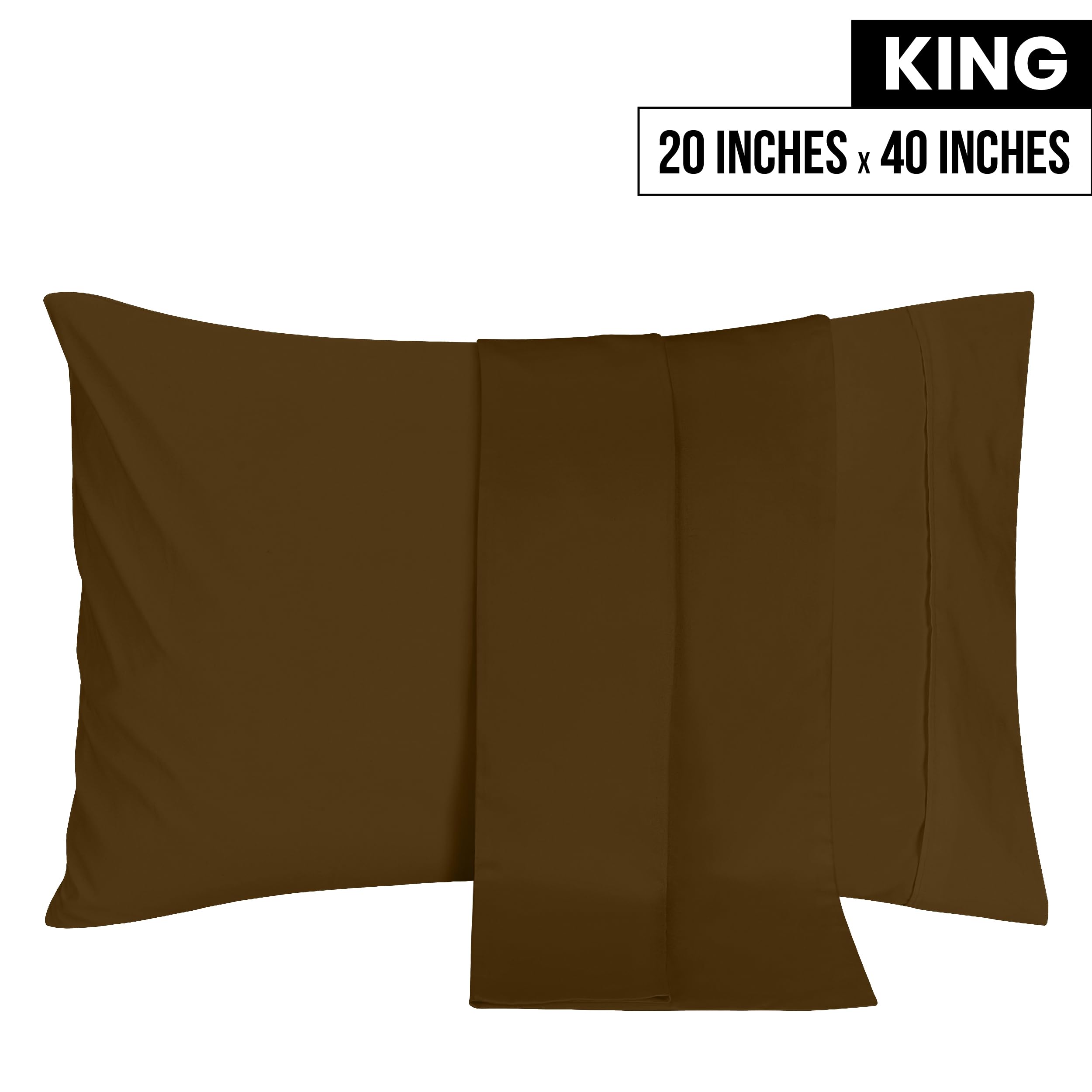 Foto 2 | Fundas De Almohada Utopia Bedding King De 50 X 100 Cm, 2 Unidades, Color Moca - Venta Internacional.