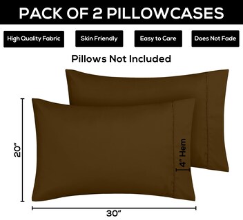 Foto 4 | Fundas De Almohada Utopia Bedding King De 50 X 100 Cm, 2 Unidades, Color Moca - Venta Internacional.