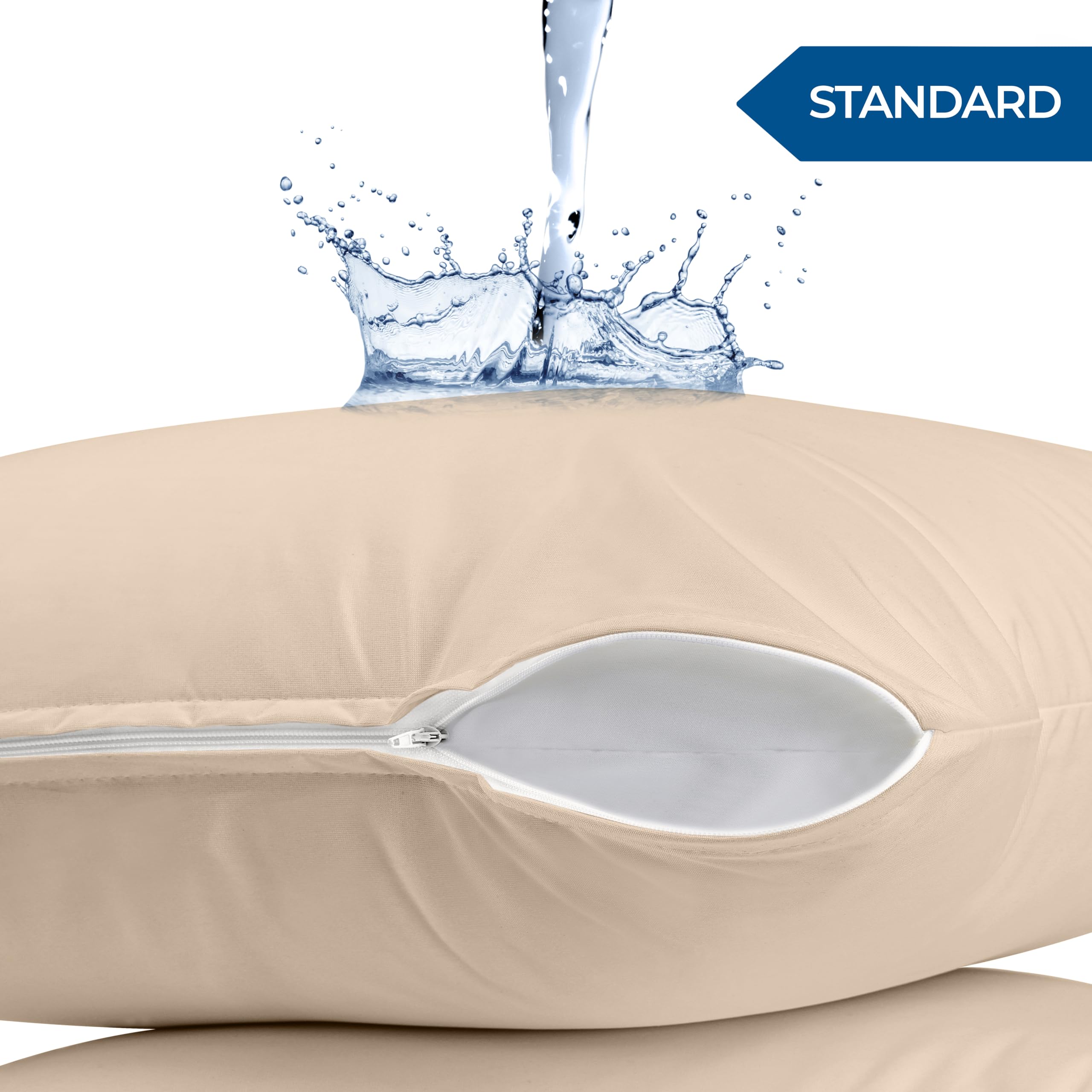 Foto 3 pulgar | Protectores De Almohada Utopia Bedding Impermeables (paquete De 2), Color Beige - Venta Internacional.
