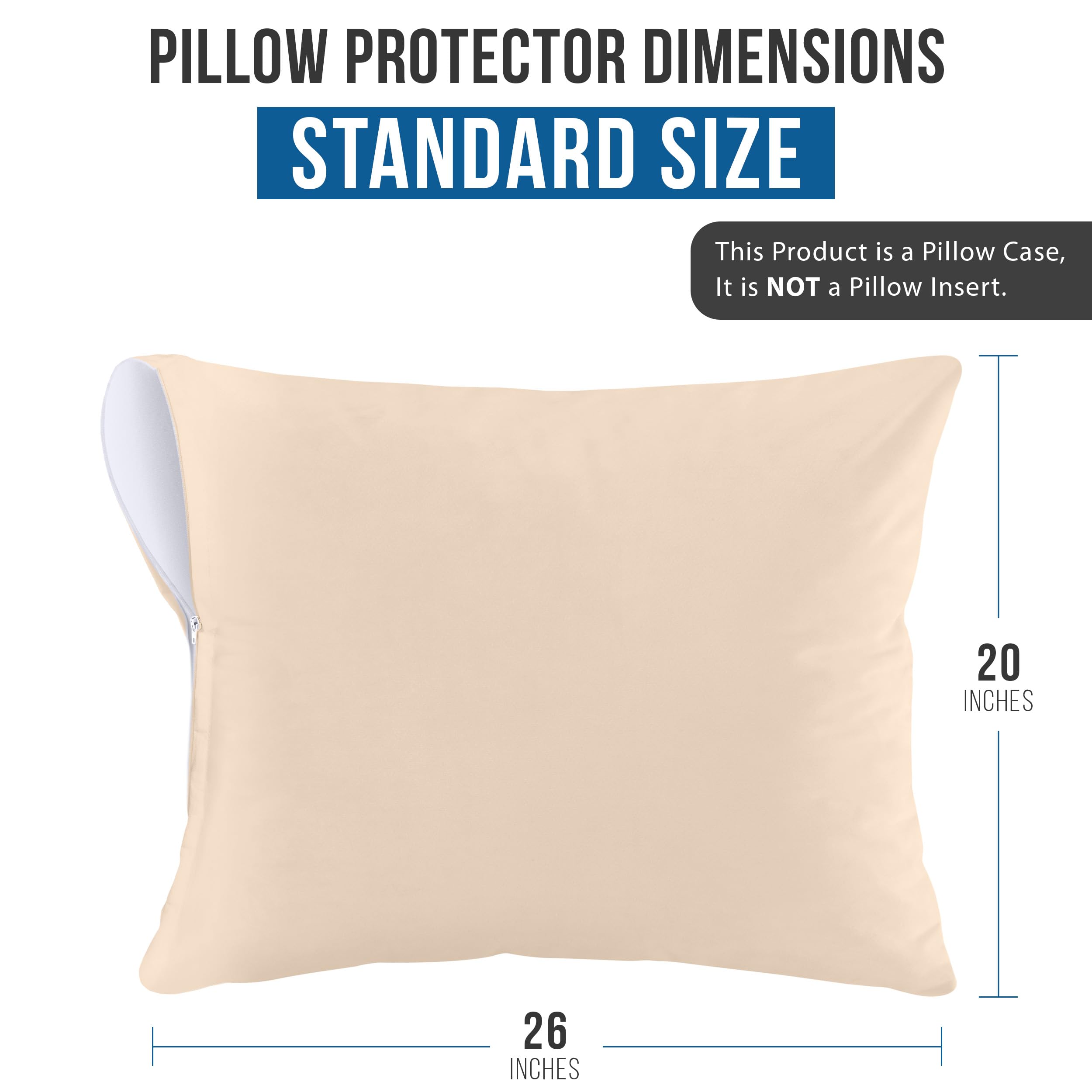 Foto 4 pulgar | Protectores De Almohada Utopia Bedding Impermeables (paquete De 2), Color Beige - Venta Internacional.