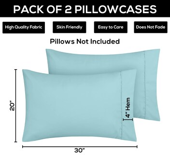 Foto 6 | Fundas De Almohada Utopia Bedding Standard, 20 X 26 Cm, Paquete De 2 Unidades, Color Azul Spa - Venta Internacional.