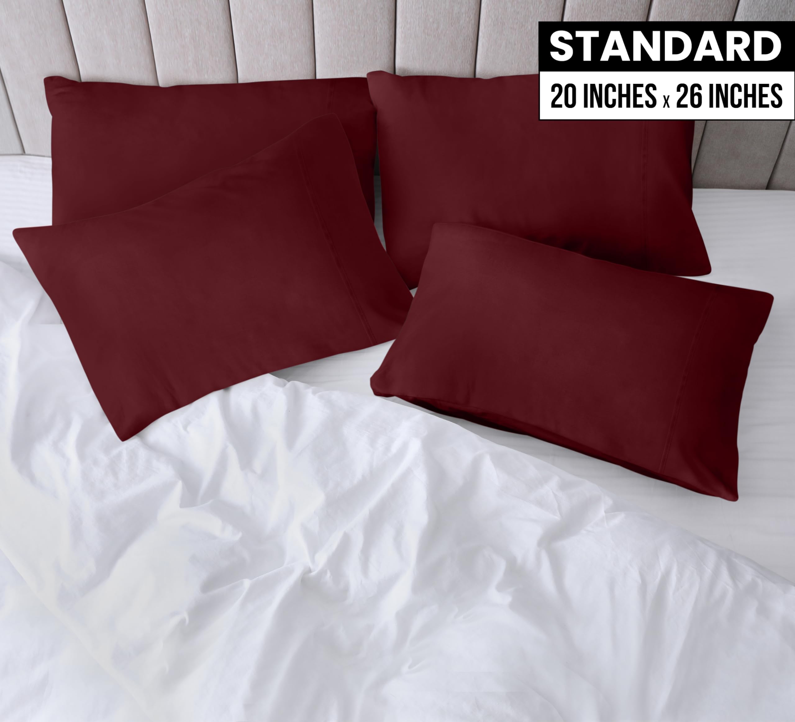 Foto 3 pulgar | Fundas De Almohada Utopia Bedding, Tamaño Estándar, 20 X 26 Pulgadas, Paquete De 4 - Venta Internacional.